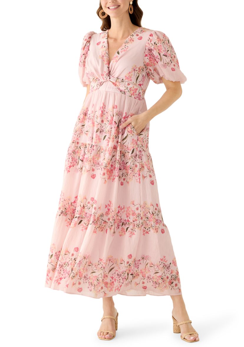 Taylor Women's Floral Puff Sleeve Dress with Twist Detail | Belk