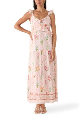 Taylor Women's Tiered Floral Empire Waist Dress, 4