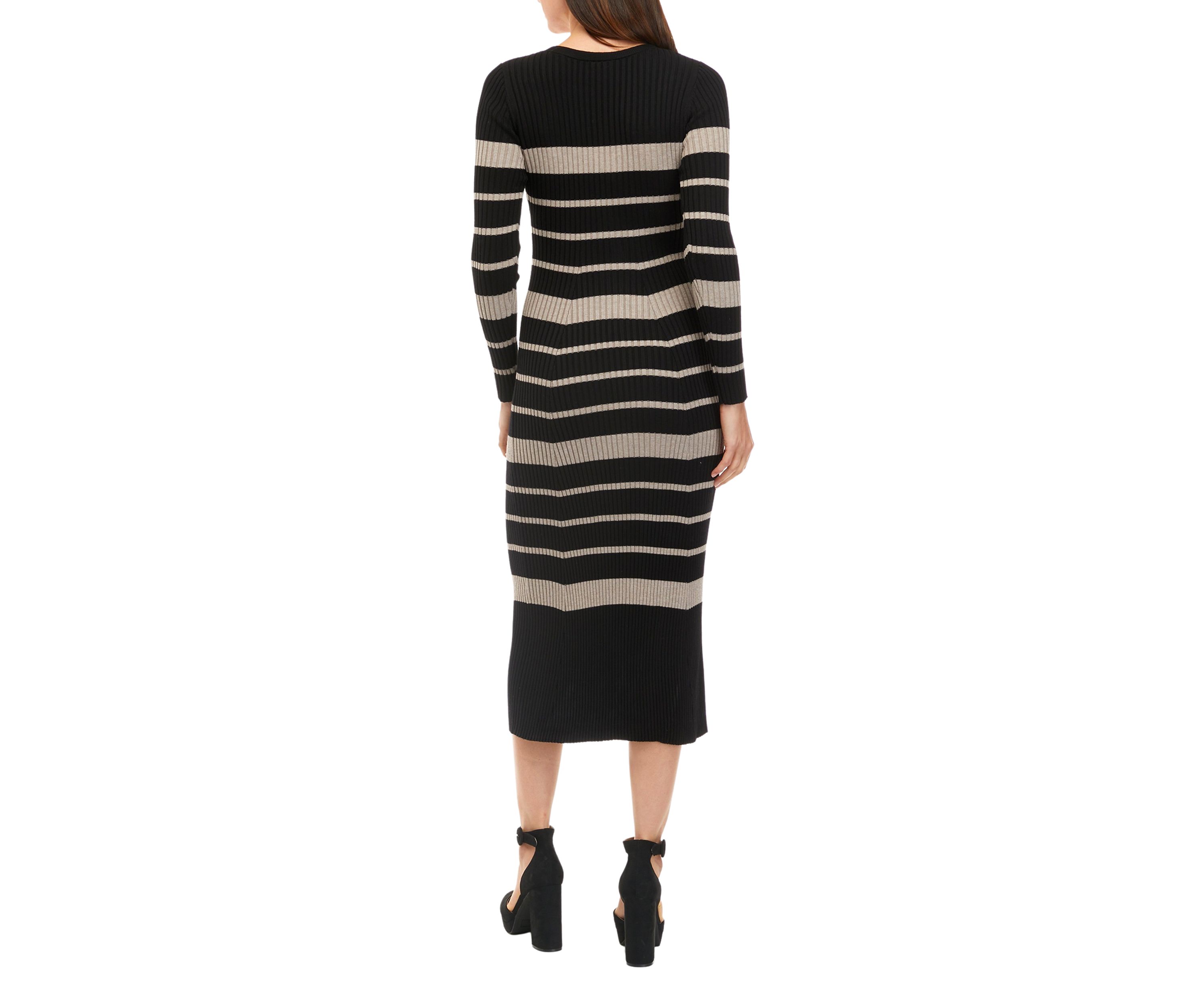Womens Stripe Fit and Flare Dress