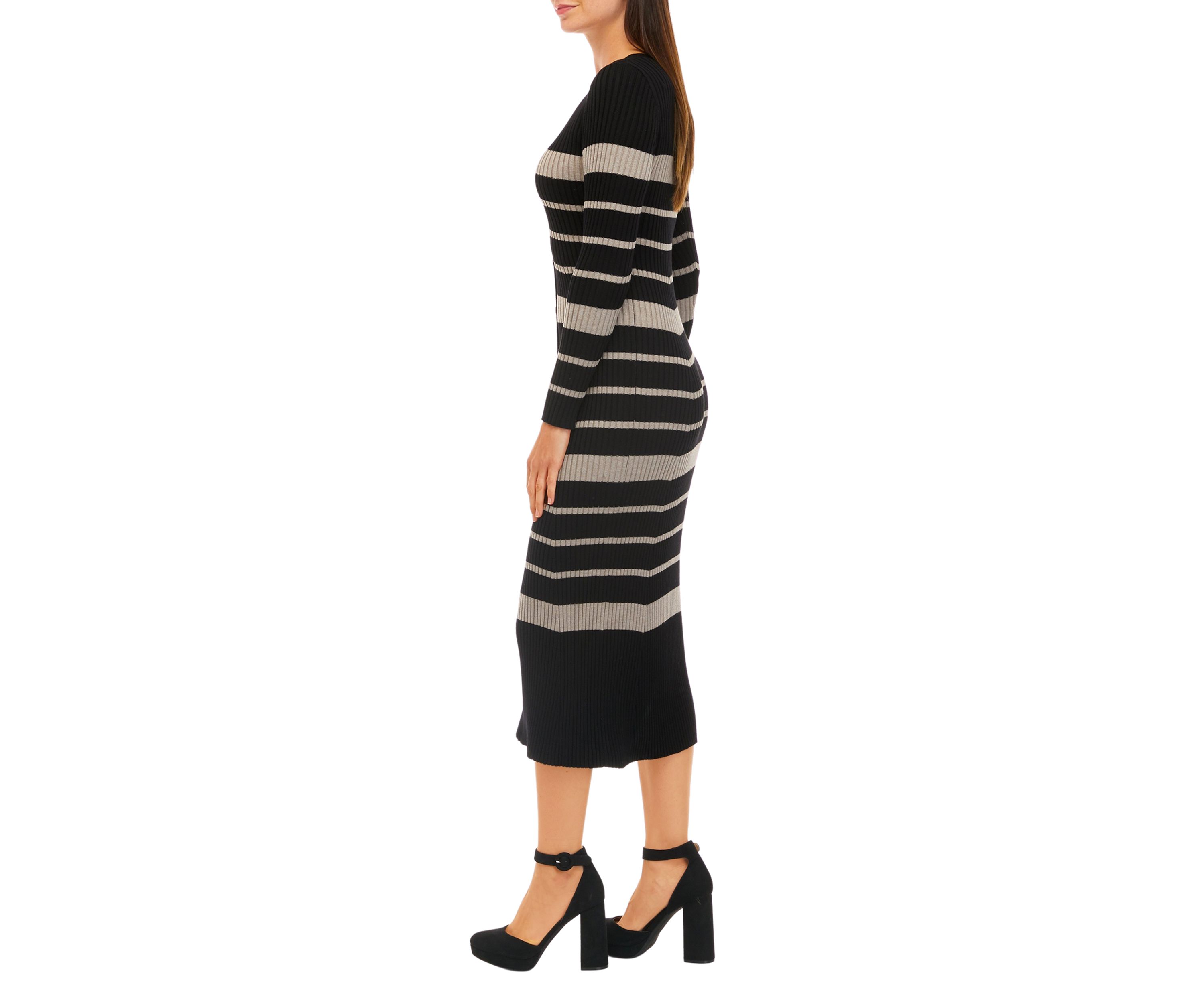 Womens Stripe Fit and Flare Dress