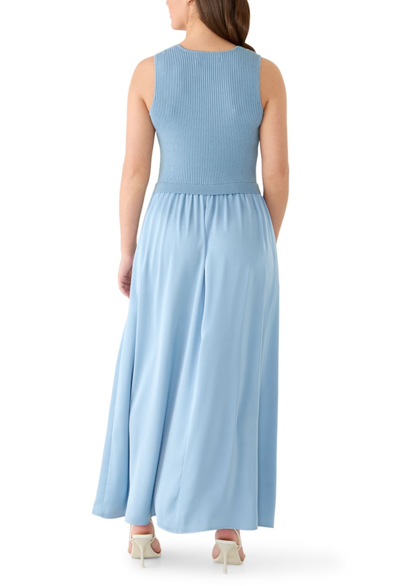 sweater dress formal Bebe Women's Crystal Neck Midi Sweater Dress, Size Medium in Snow White/Silver main image 1