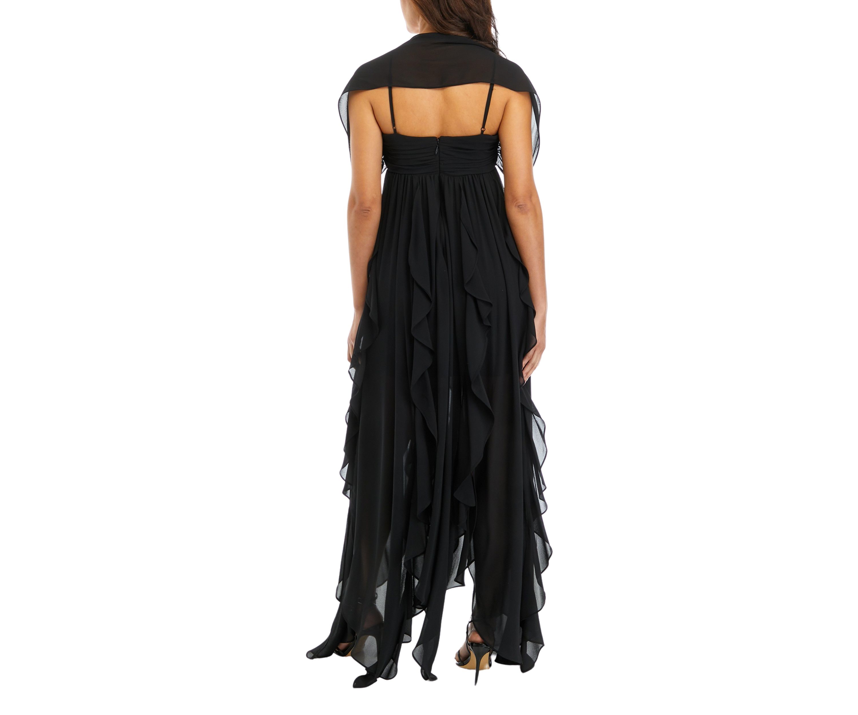 Womens Sweetheart Neck Chiffon A-Line Dress