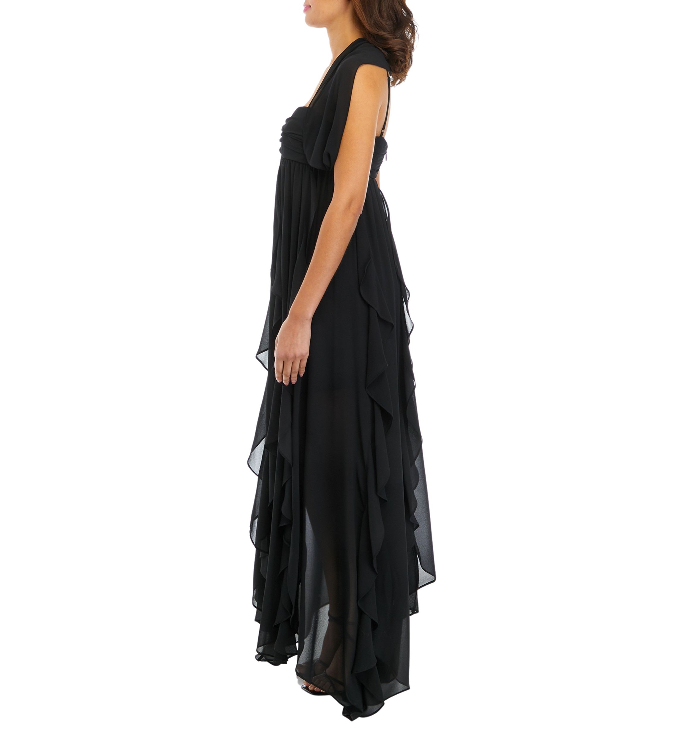 Womens Sweetheart Neck Chiffon A-Line Dress