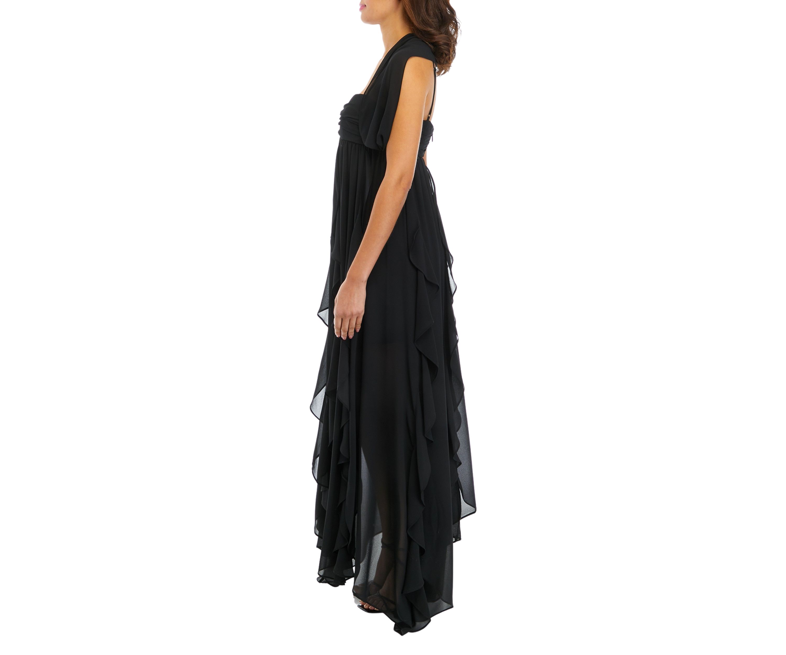 Womens Sweetheart Neck Chiffon A-Line Dress