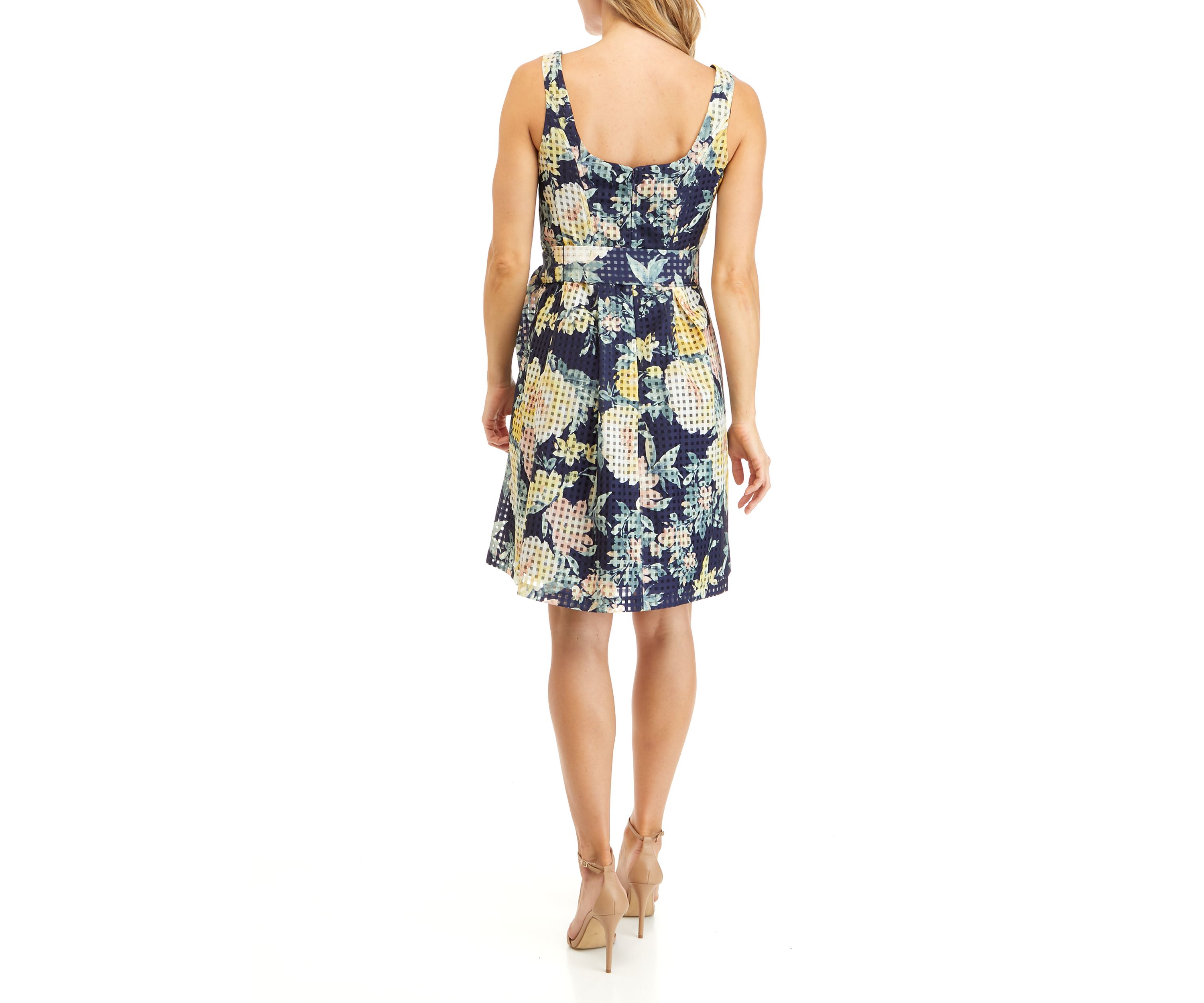 Womens Sleeveless Printed Floral Dress