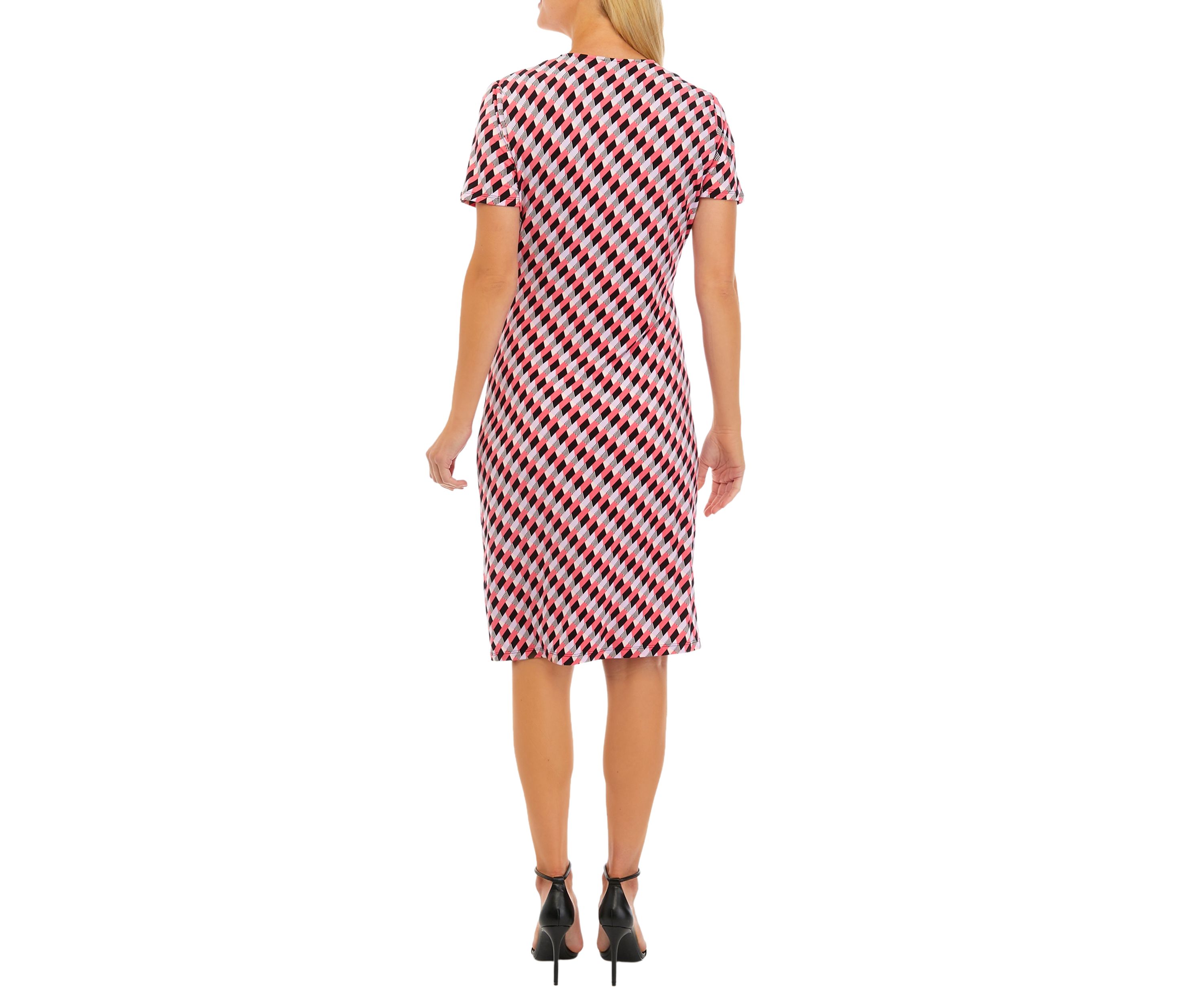 Womens Surplice Geo Printed Dress