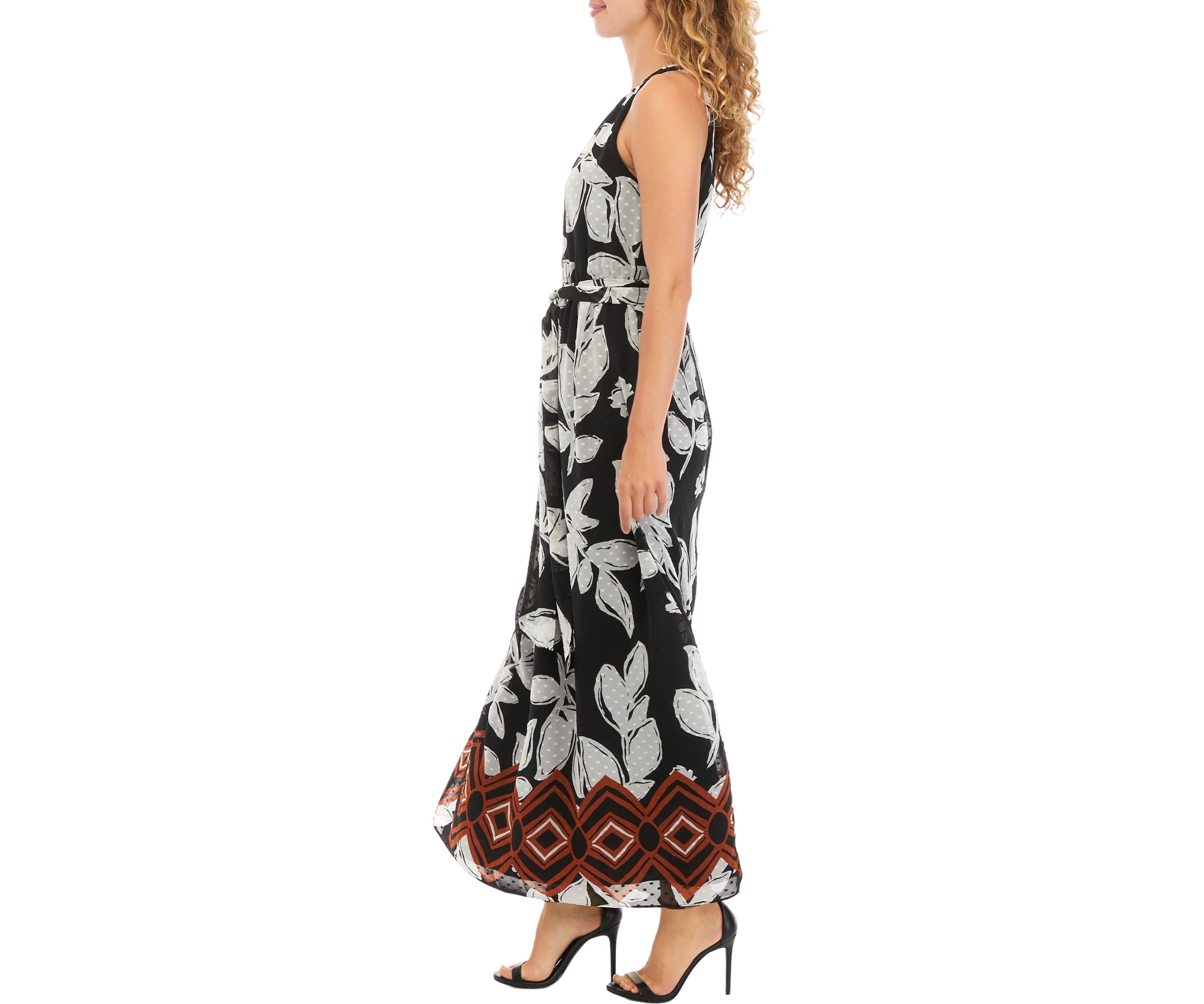 Womens Sleeveless Halter Neck Printed Maxi Dress