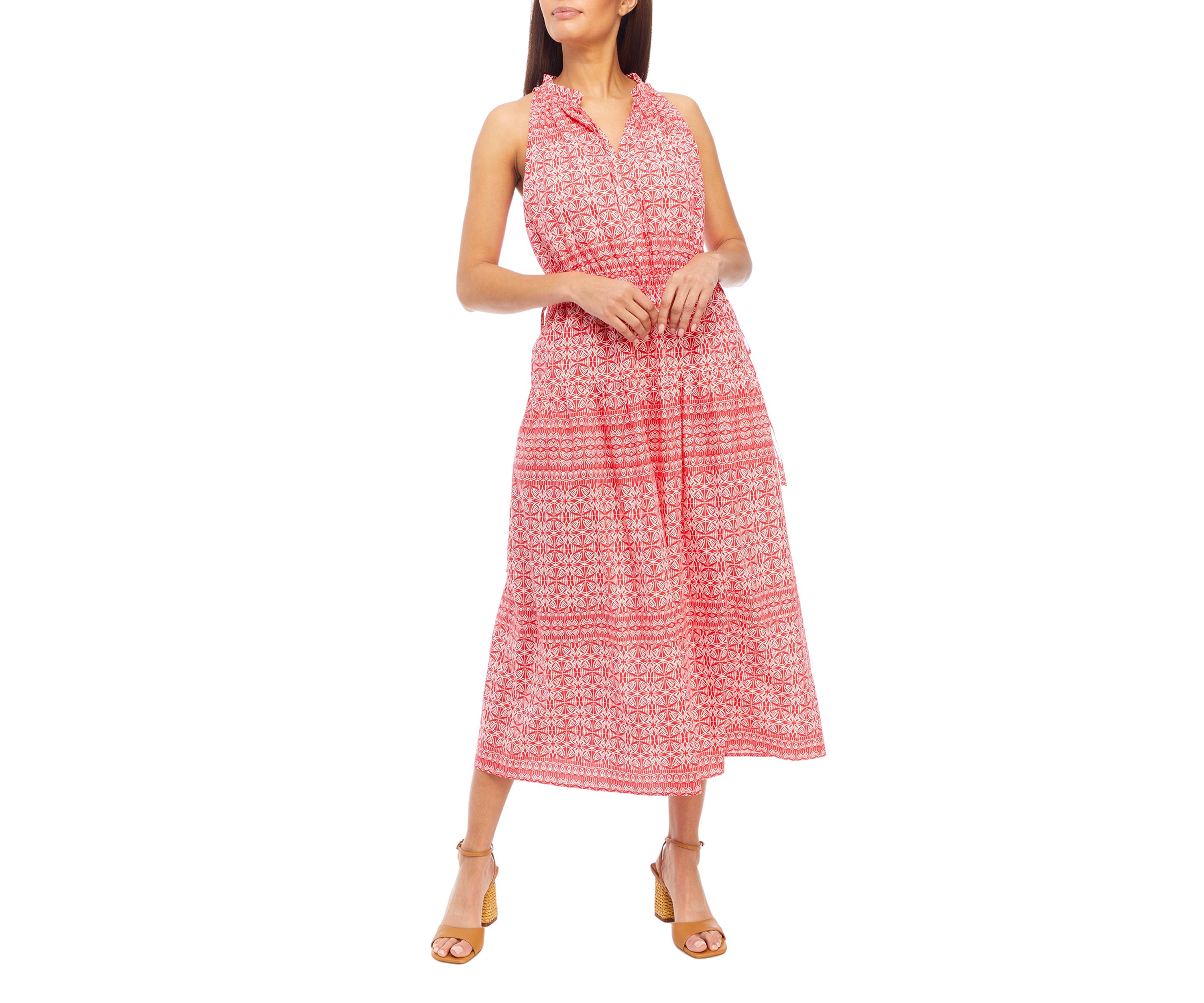 Womens Tier Skirt and Drawstring Halter Dress