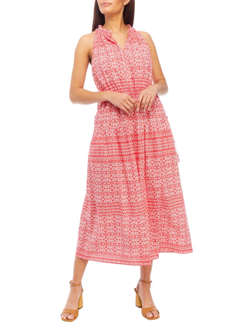Womens Tier Skirt and Drawstring Halter Dress