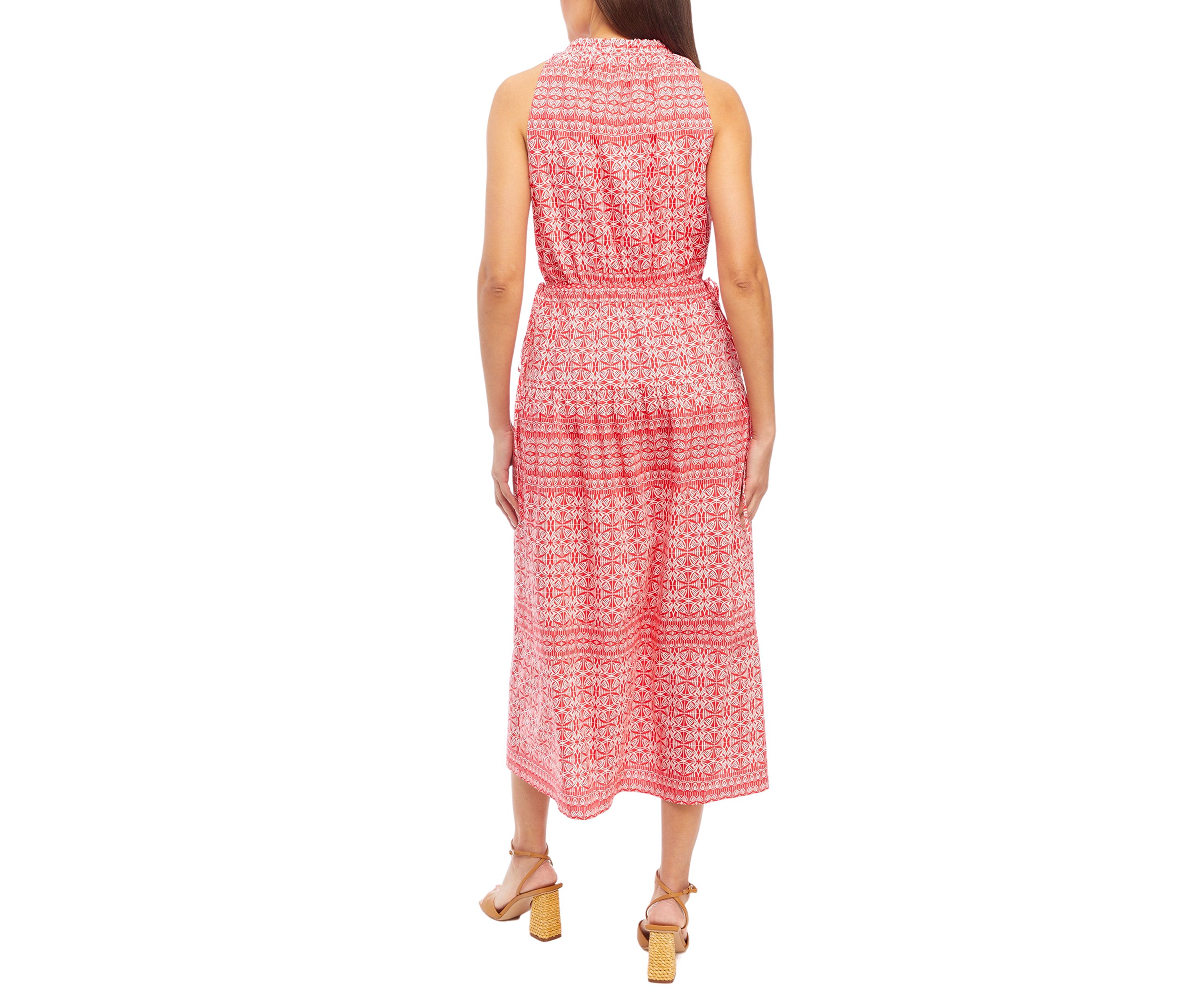 Womens Tier Skirt and Drawstring Halter Dress