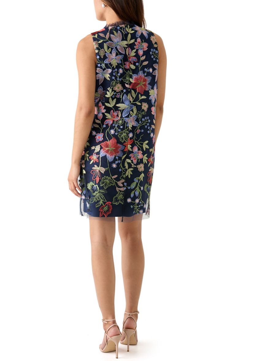 Womens Embroidered Shift Dress