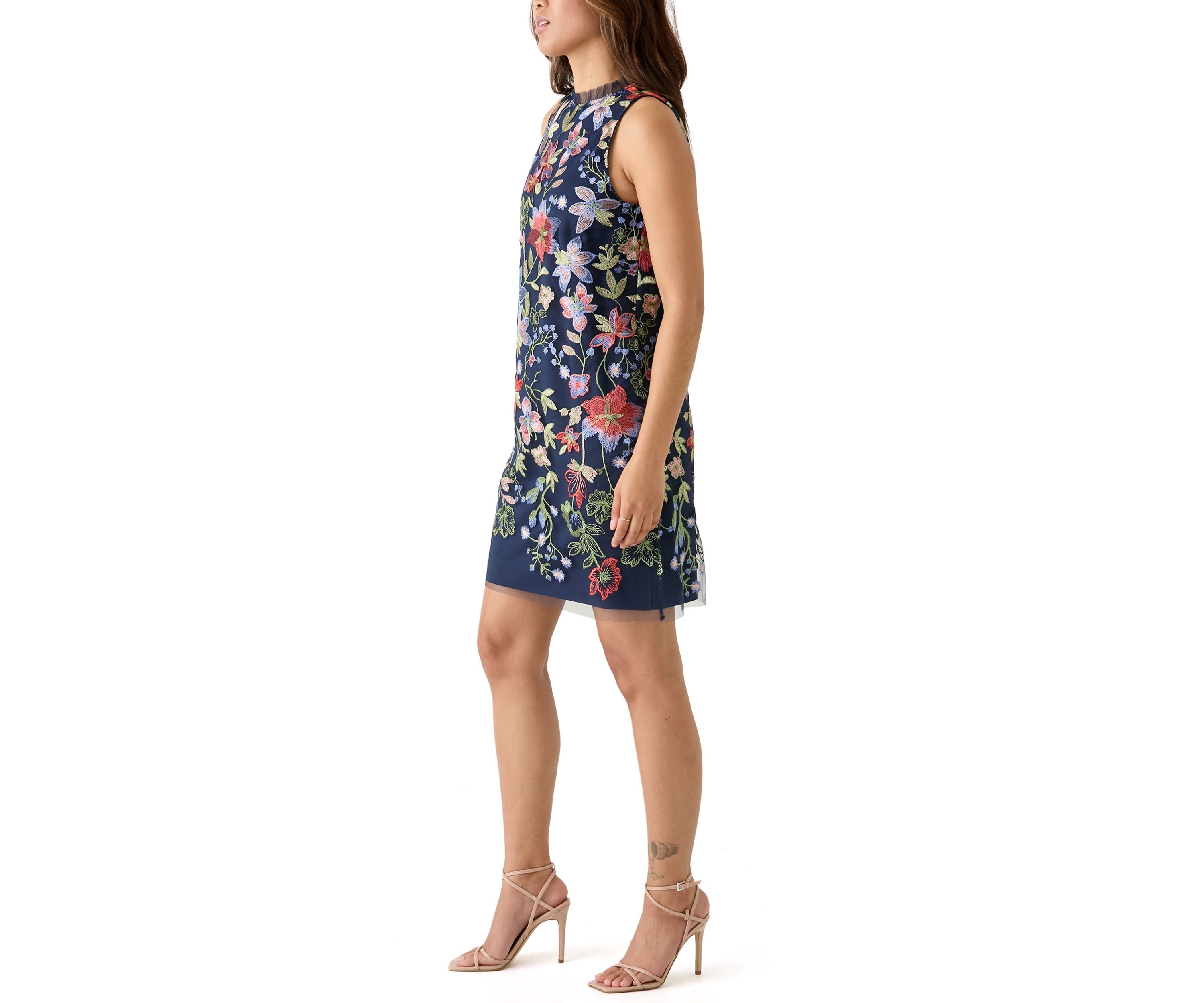 Womens Embroidered Shift Dress