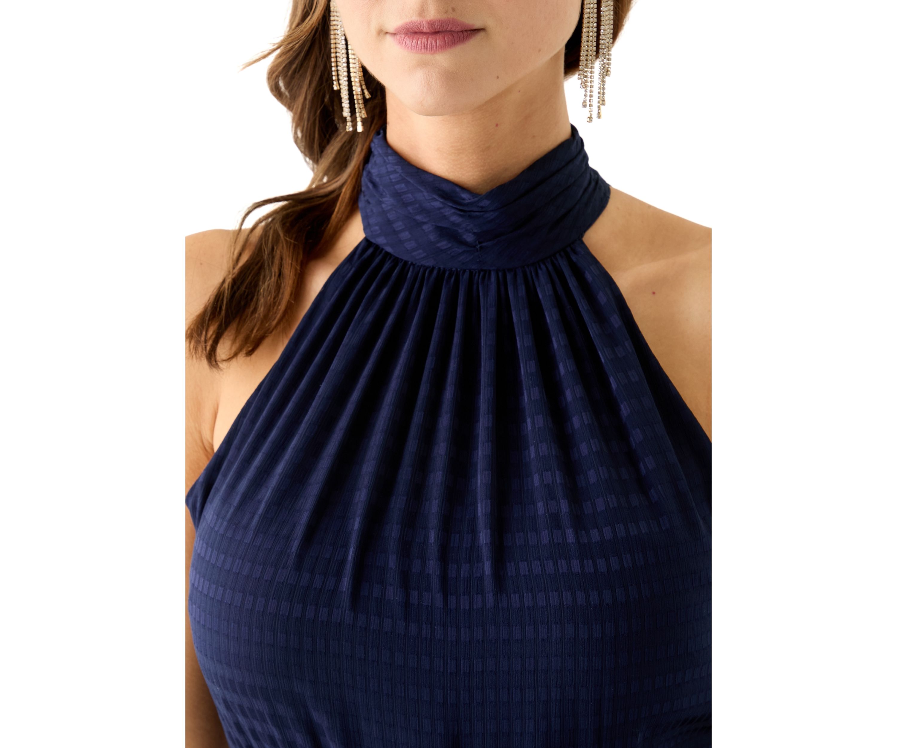 Womens Asymmetrical Ruffle Hem Maxi Dress