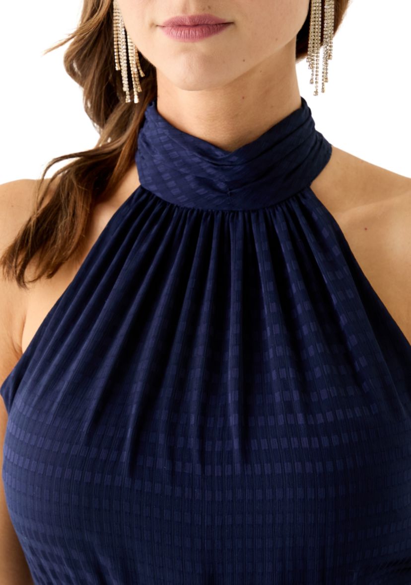 Womens Asymmetrical Ruffle Hem Maxi Dress