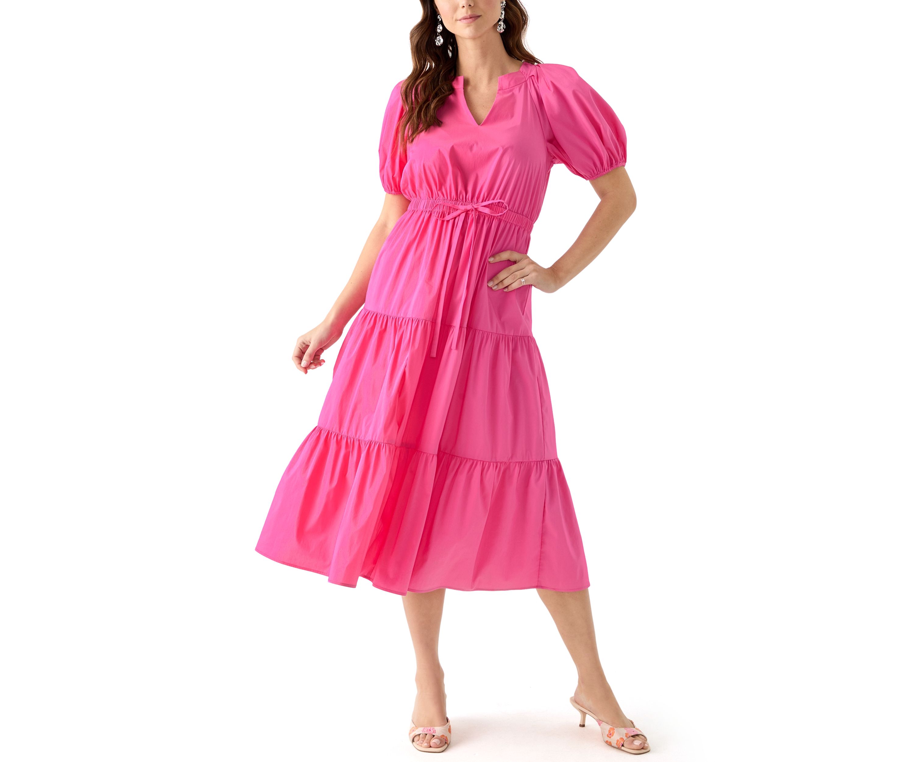 Womens Tiered Midi Dress