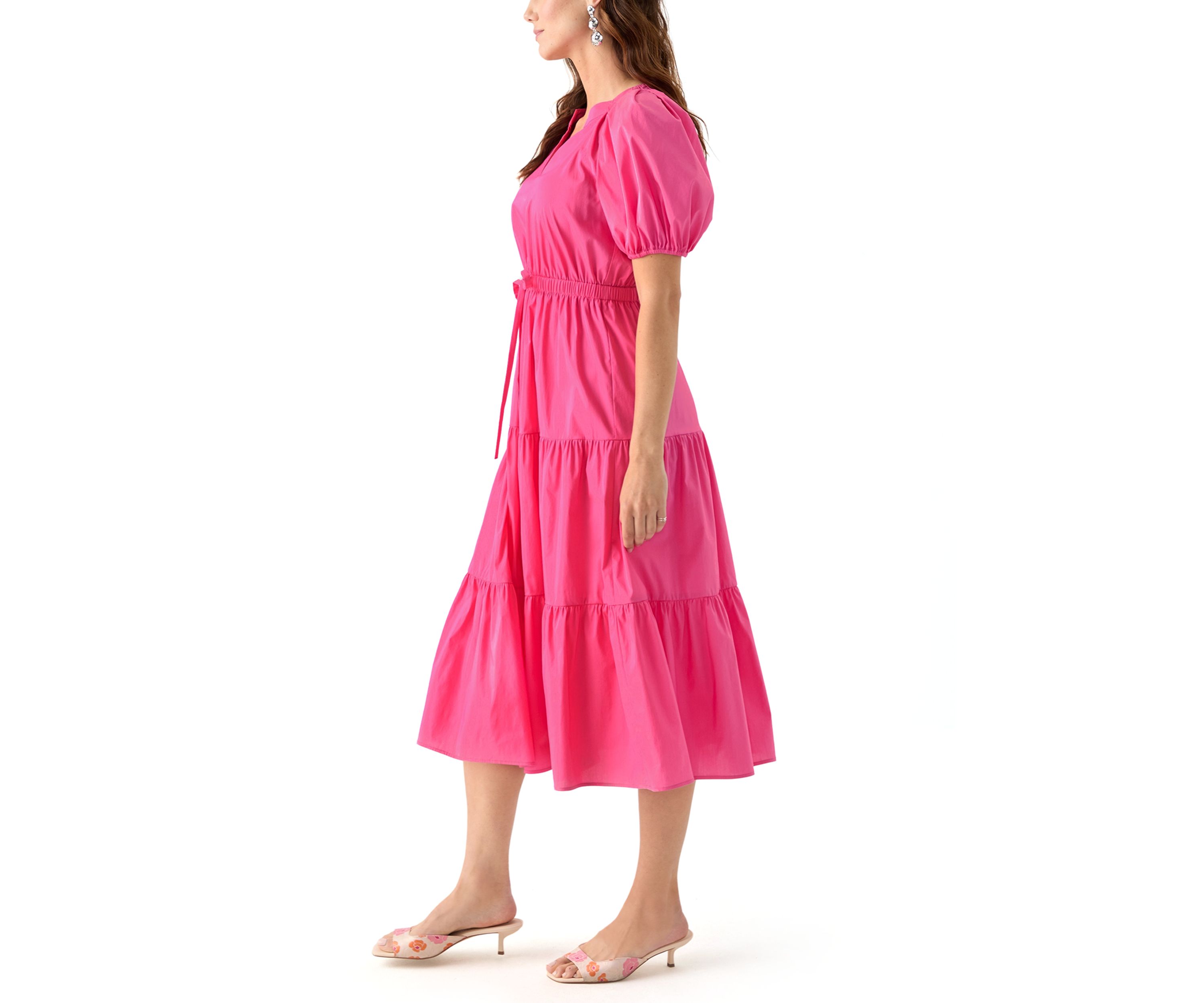 Womens Tiered Midi Dress