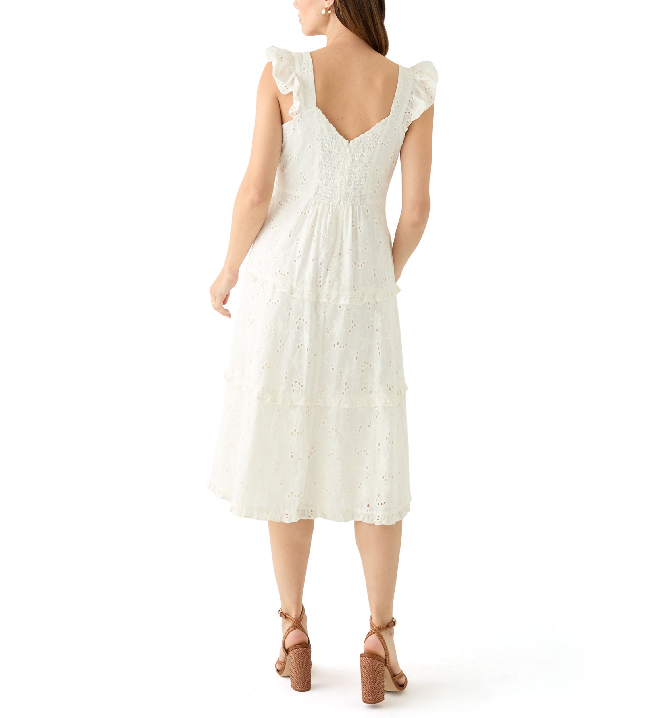 Womens Sleeveless Scoop Neck Printed A-Line Dress 