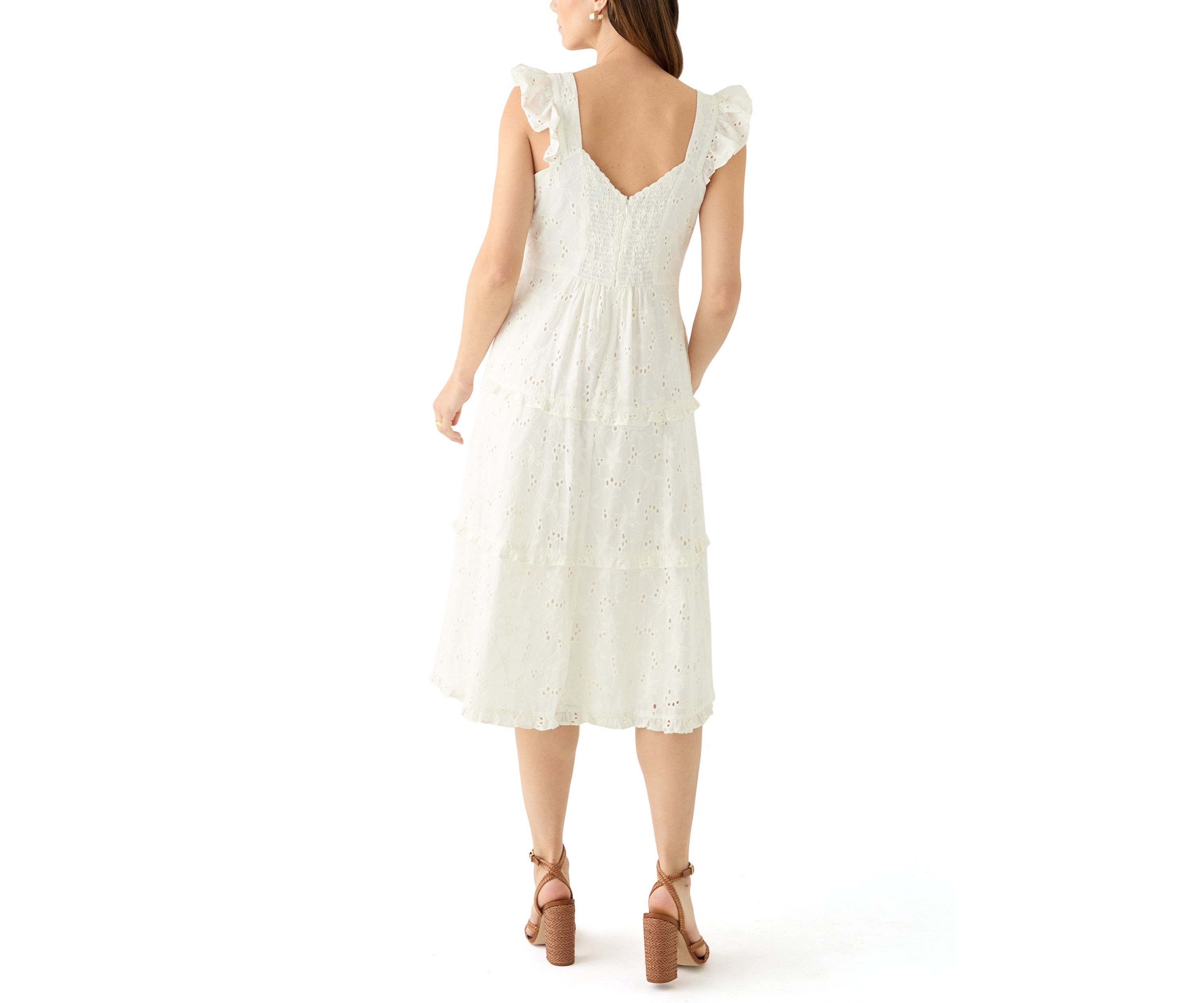 Womens Sleeveless Scoop Neck Printed A-Line Dress 