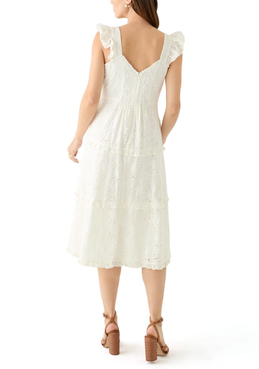 Womens Sleeveless Scoop Neck Printed A-Line Dress 