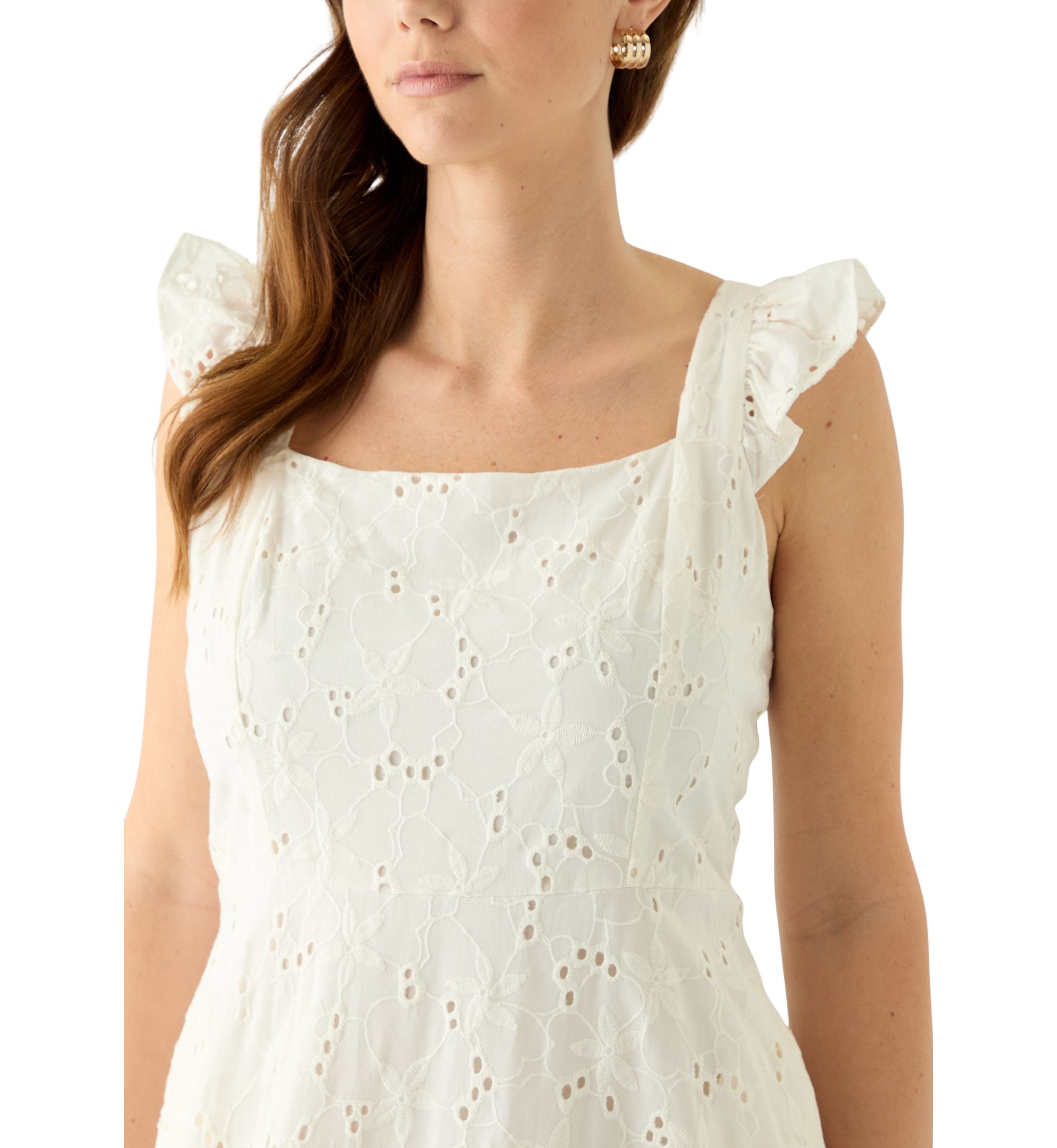 Womens Sleeveless Scoop Neck Printed A-Line Dress 