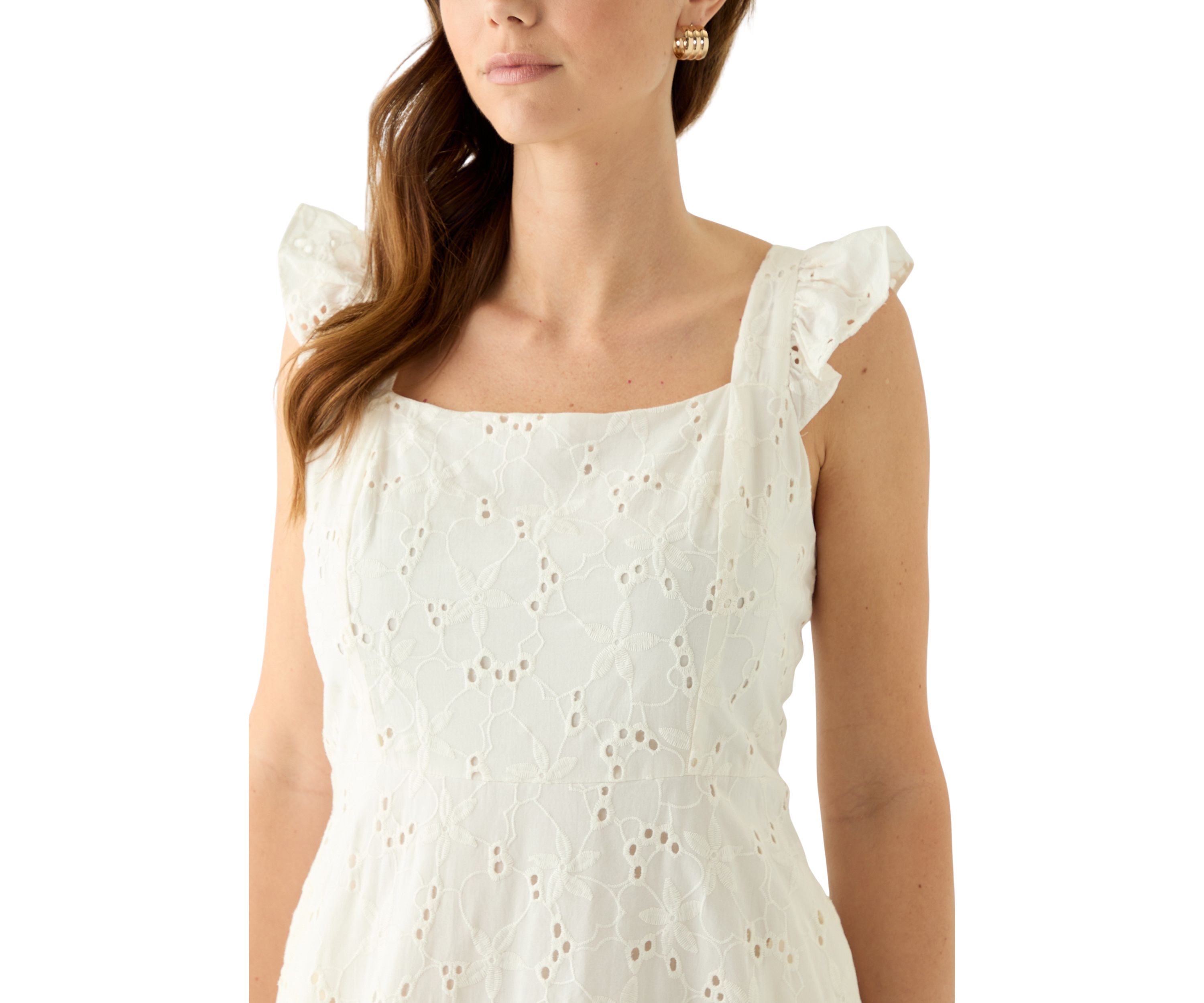 Womens Sleeveless Scoop Neck Printed A-Line Dress 
