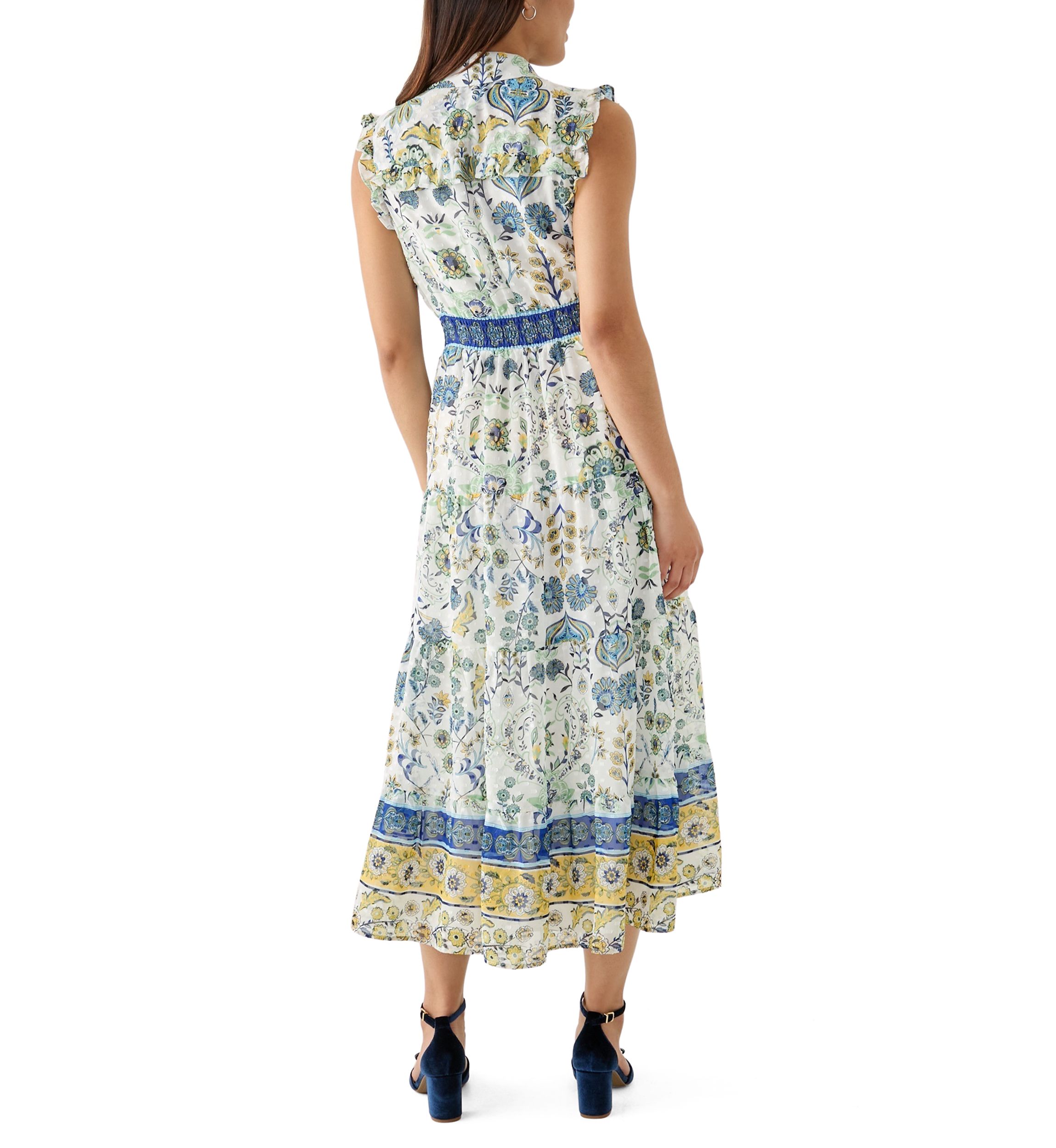 Womens Floral Printed Collared Dress