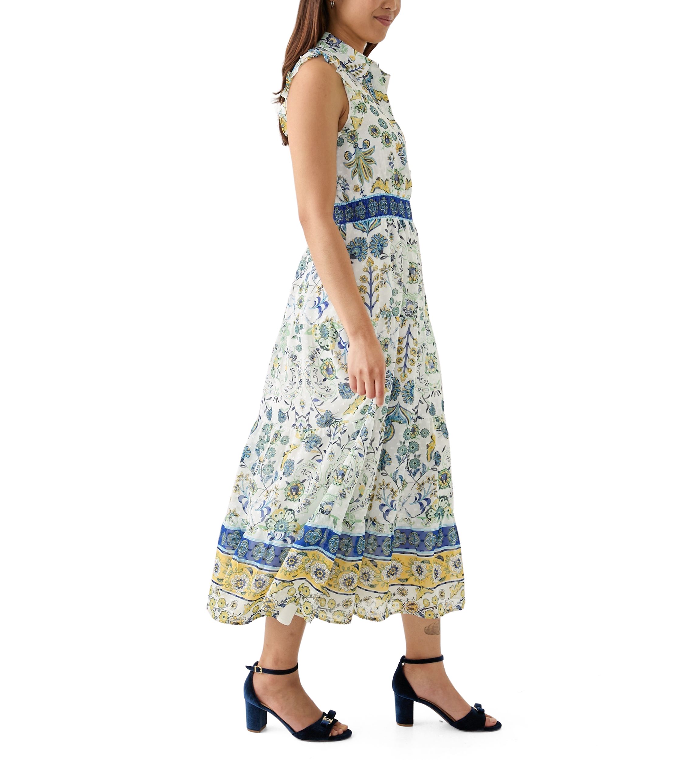Womens Floral Printed Collared Dress