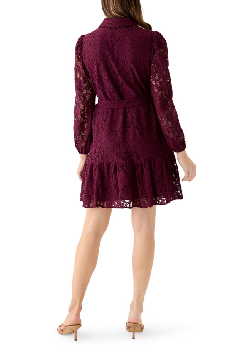 Petite Tiered Lace Shirtdress