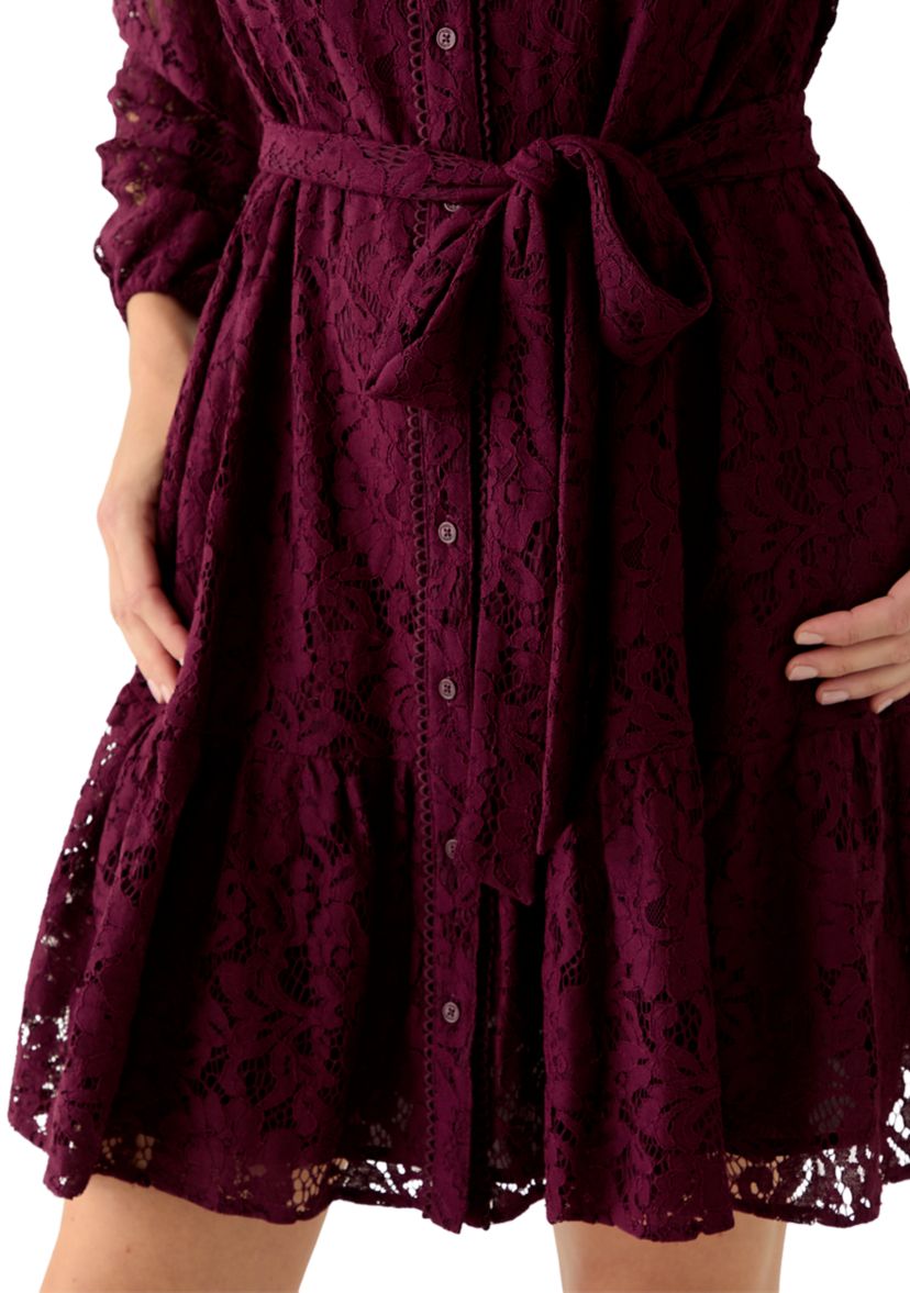 Petite Tiered Lace Shirtdress