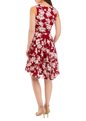 Danny & nicole sleeveless floral fit & hotsell flare dress