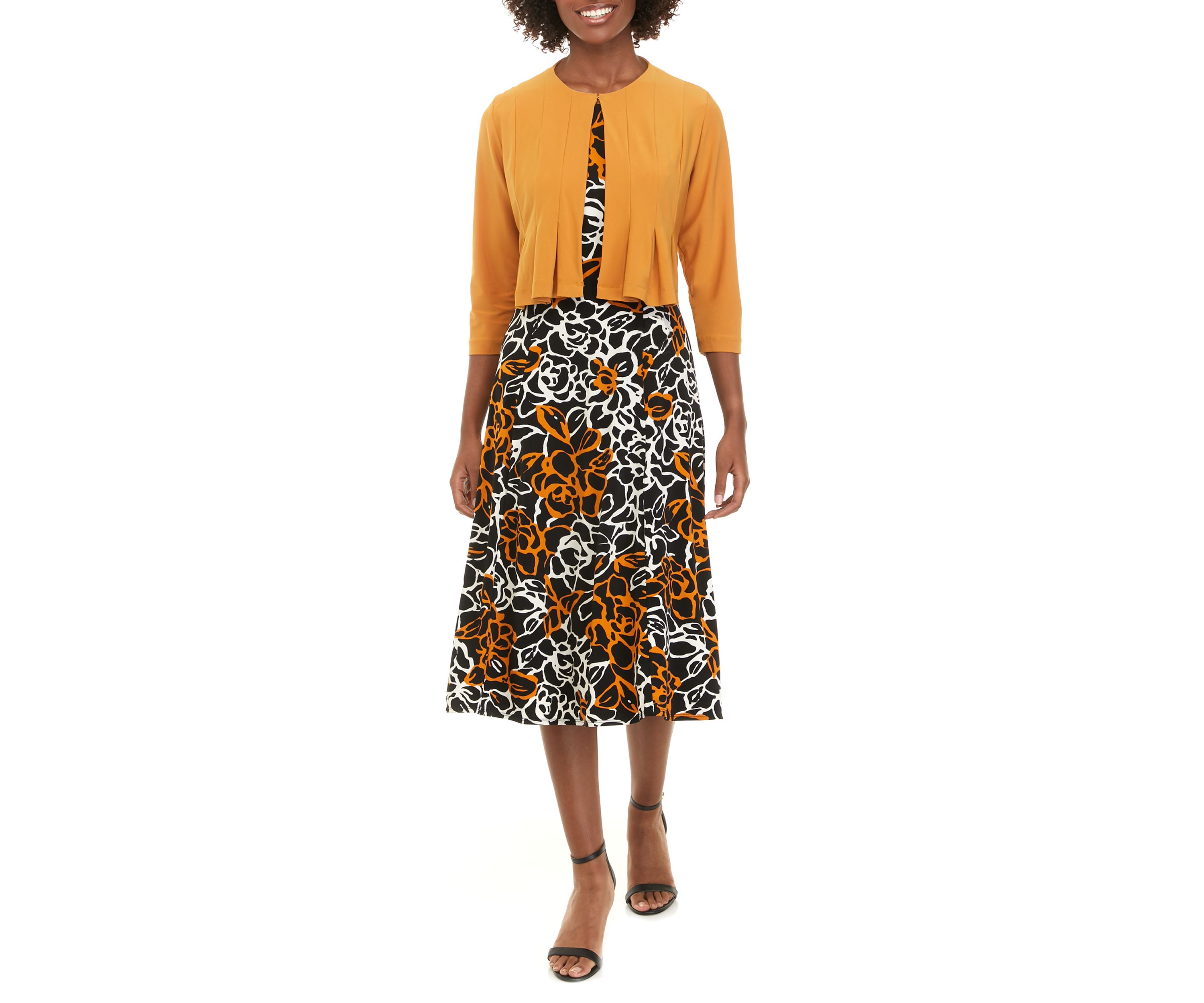 Womens Floral Printed Jacket Dress