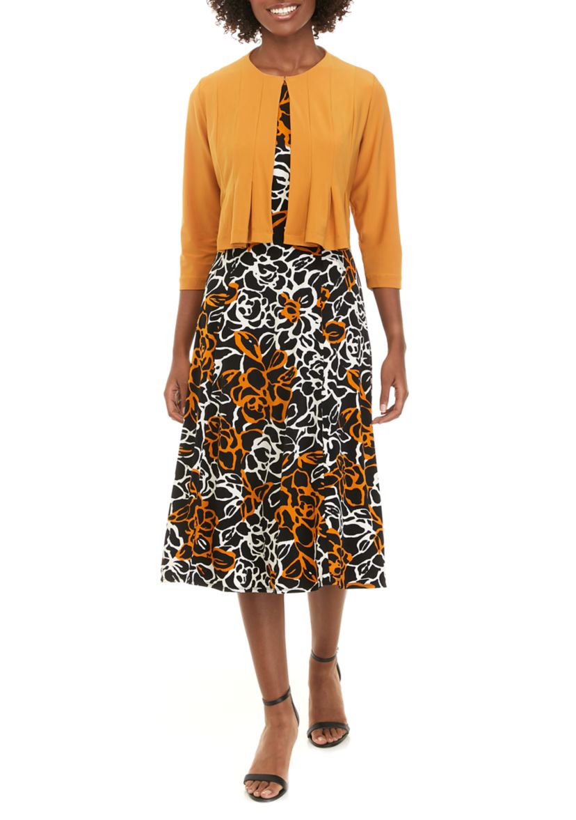 Womens Floral Printed Jacket Dress