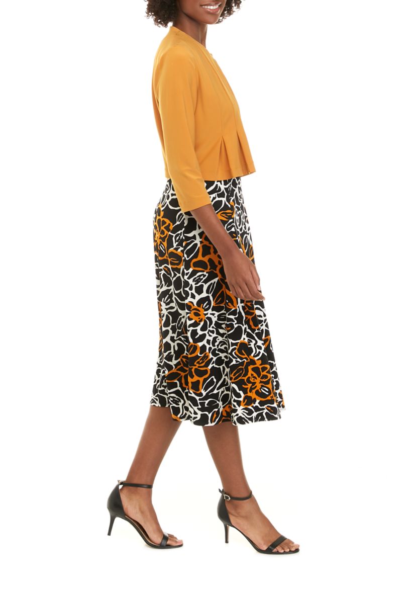 Womens Floral Printed Jacket Dress