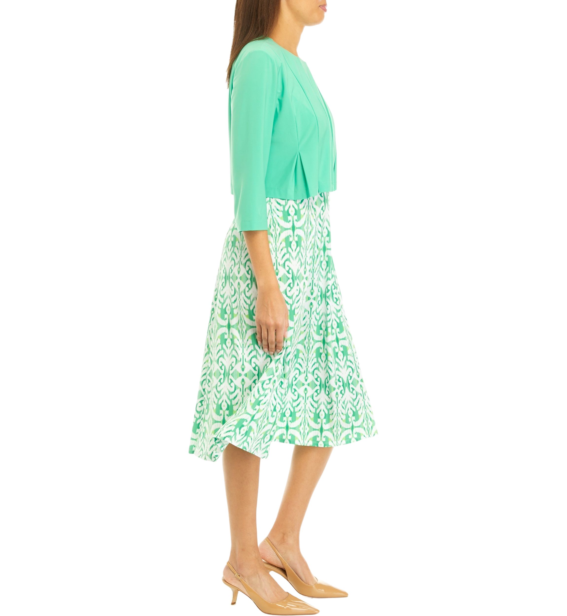 Womens Ikat Printed Jacket Dress