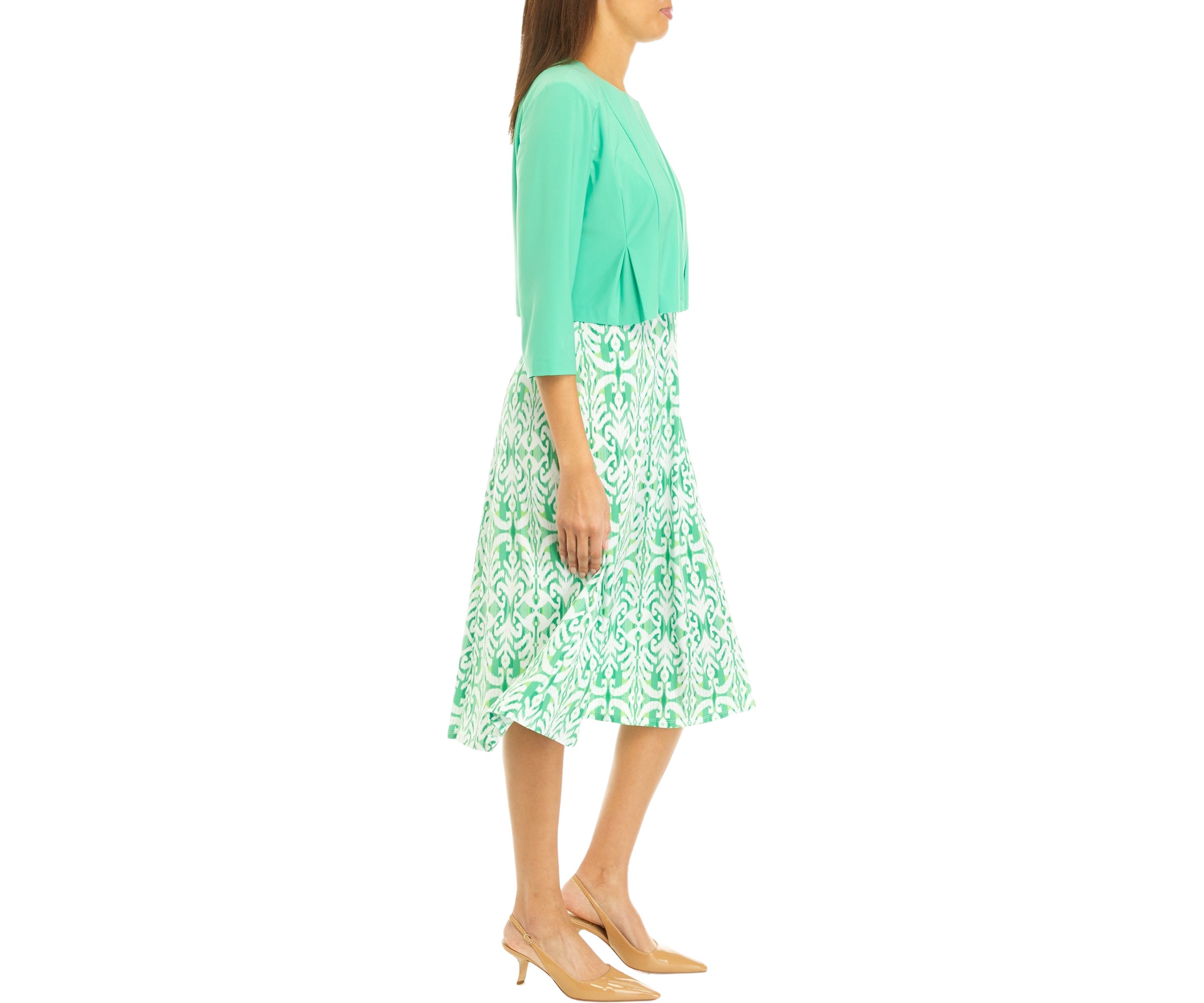 Womens Ikat Printed Jacket Dress