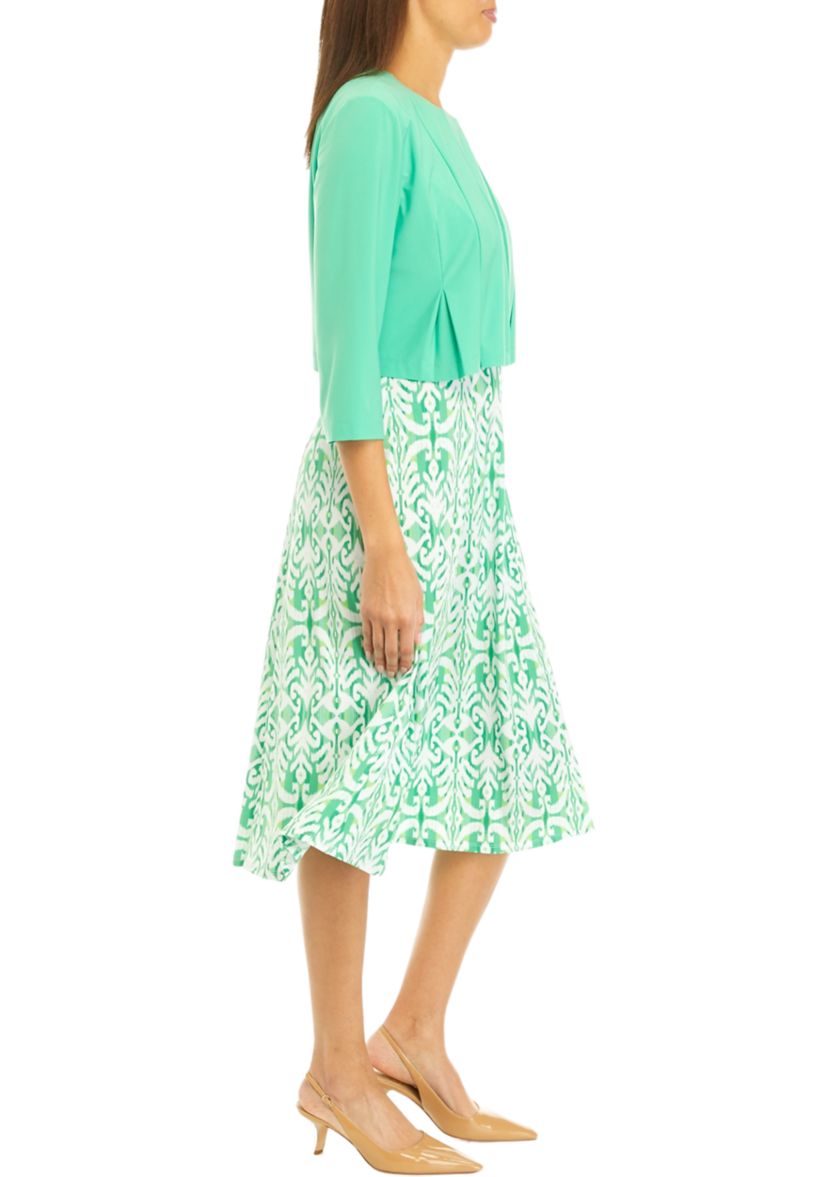 Womens Ikat Printed Jacket Dress