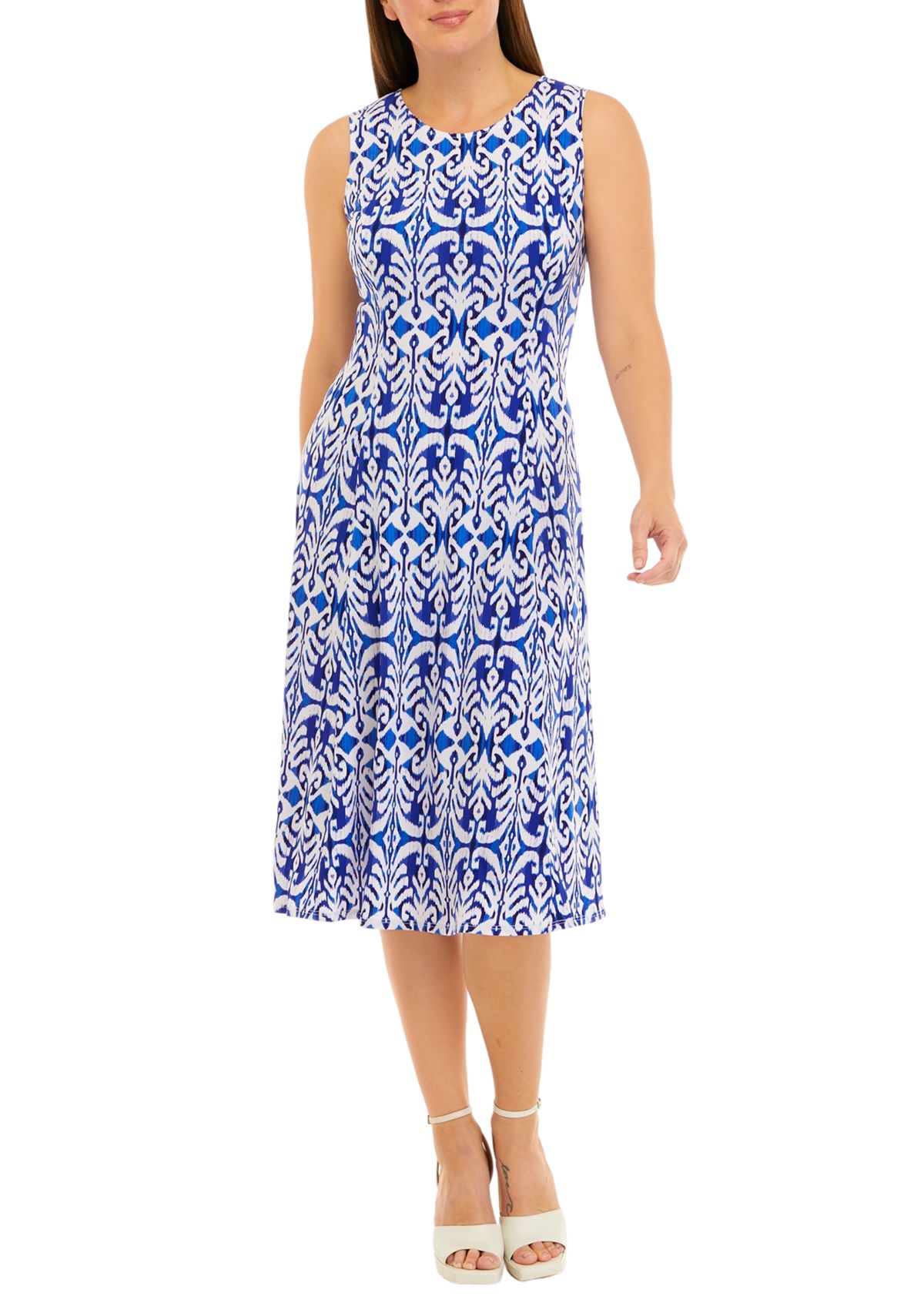 Womens 3/4 Sleeve Printed Jacket Dress