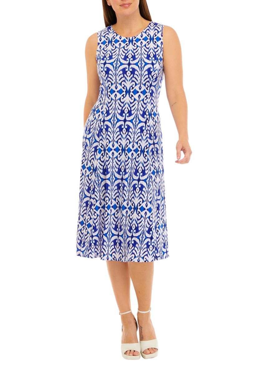 Womens 3/4 Sleeve Printed Jacket Dress