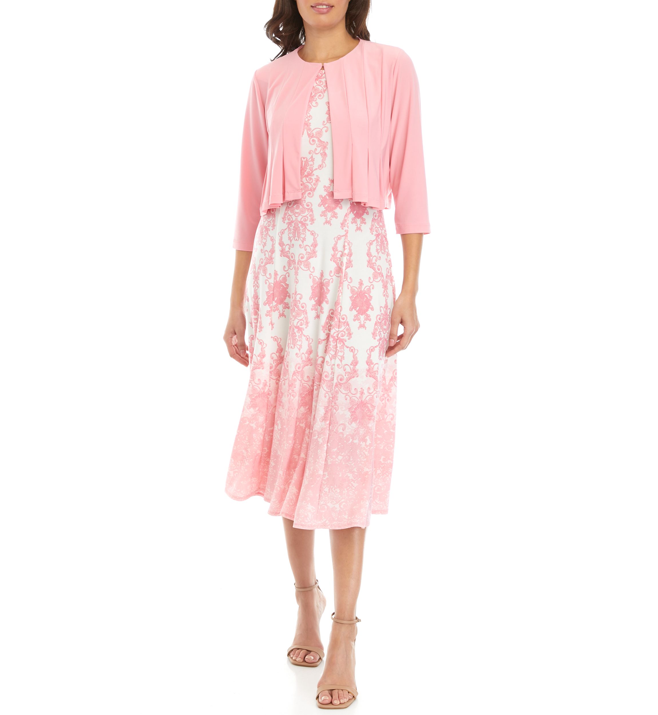 Julian Taylor Women's 3/4 Sleeve Chandelier Print Jacket Dress | Belk