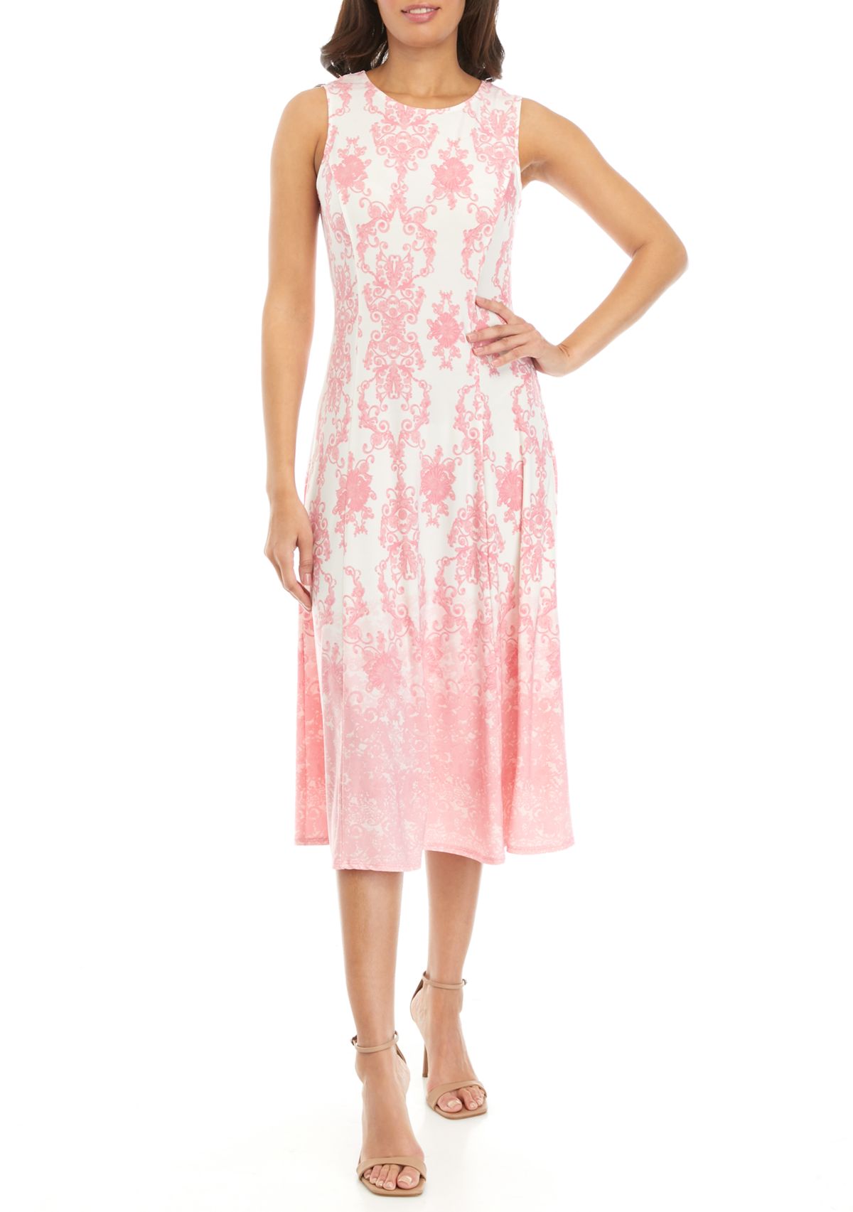 Womens 3/4 Sleeve Chandelier Print Jacket Dress