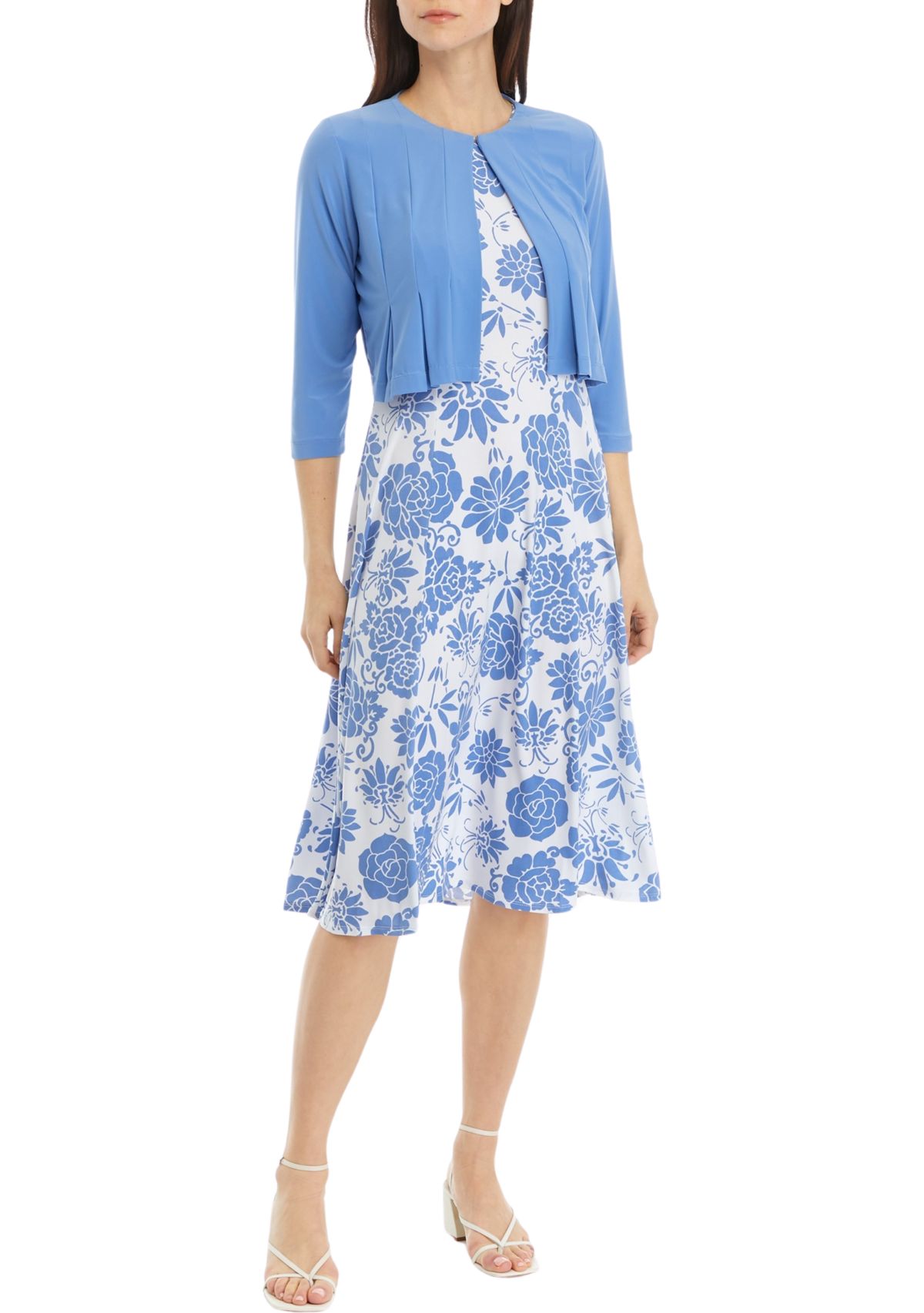 Womens Floral Print Jacket Dress