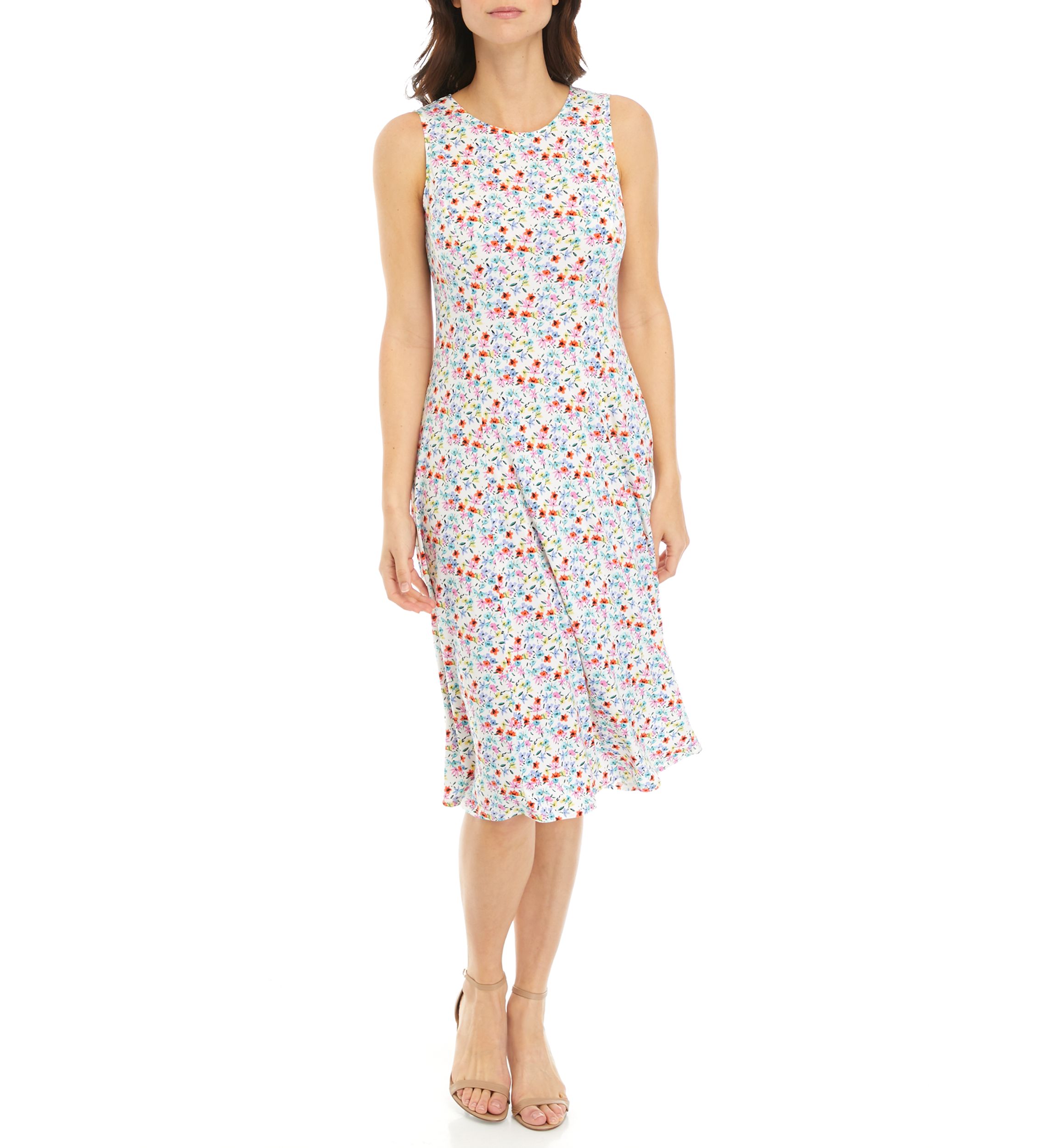 Womens 3/4 Sleeve Ditsy Print Jacket Dress