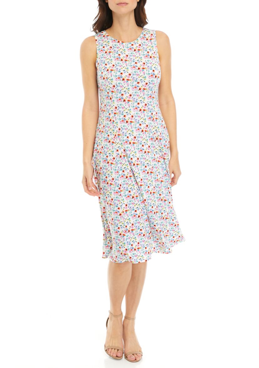 Womens 3/4 Sleeve Ditsy Print Jacket Dress