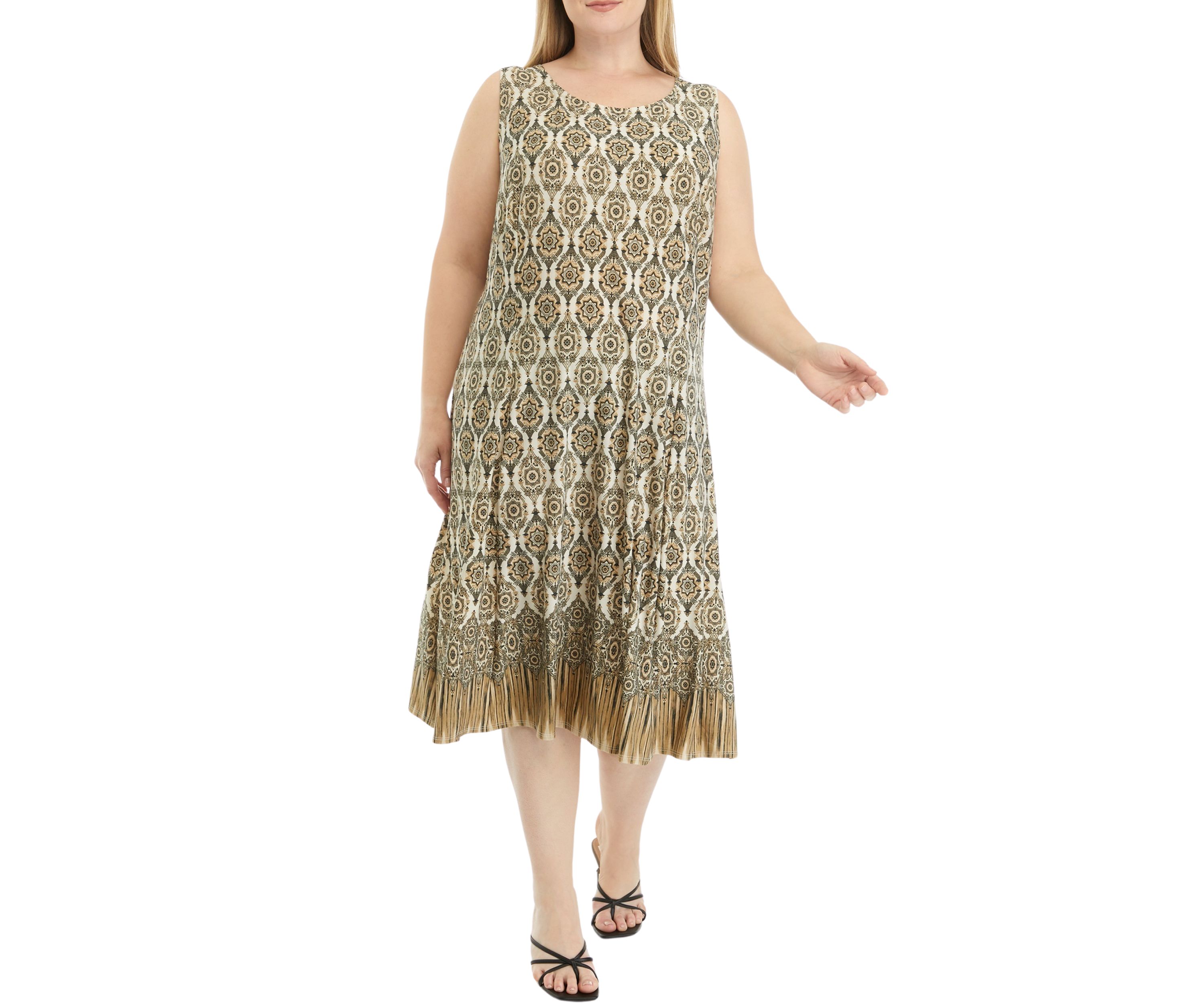 Plus Size 3/4 Sleeve Printed Jacket Dress