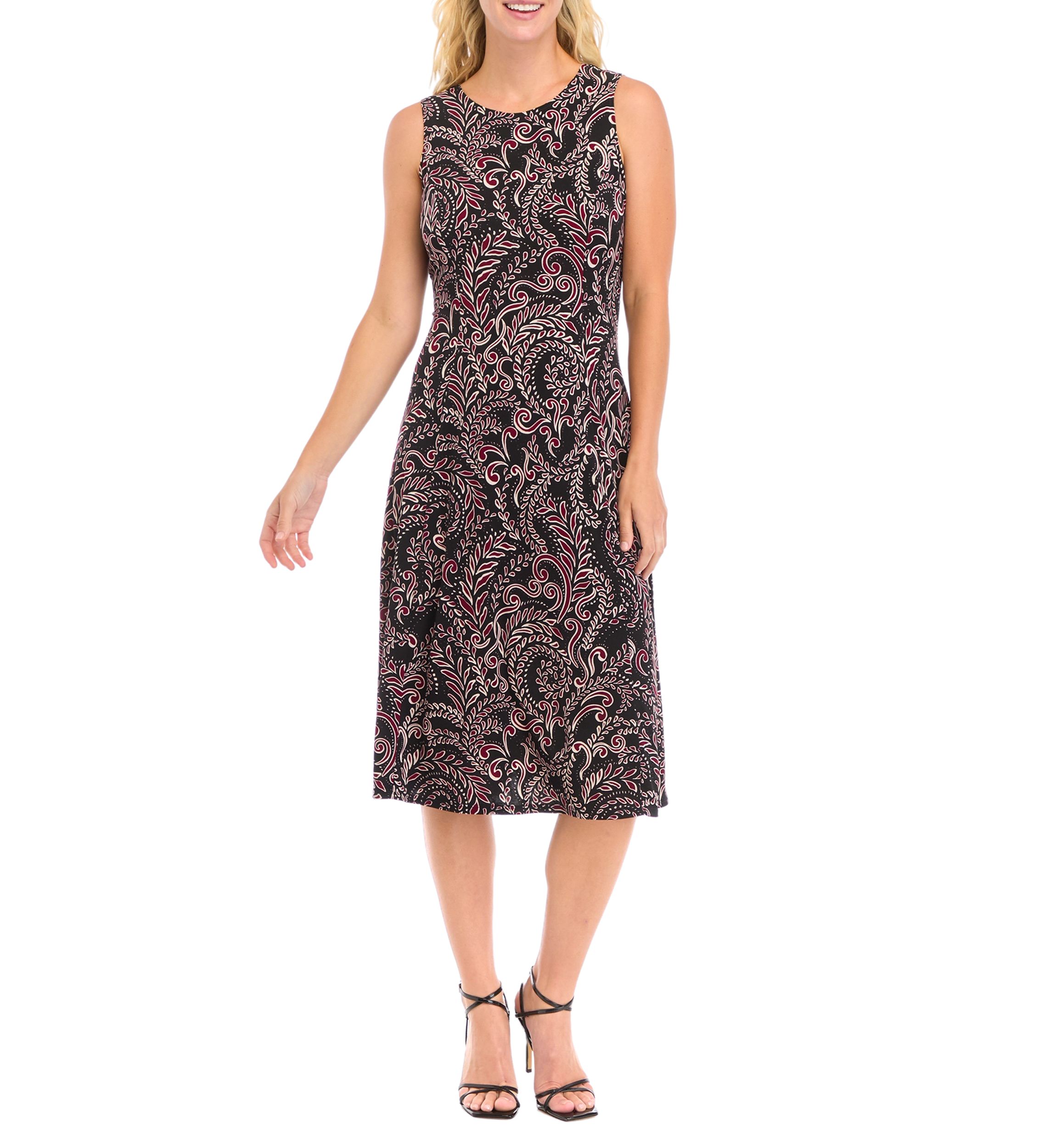 Womens Printed Dress with Solid Jacket 