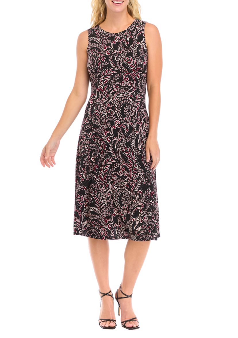 Womens Printed Dress with Solid Jacket 
