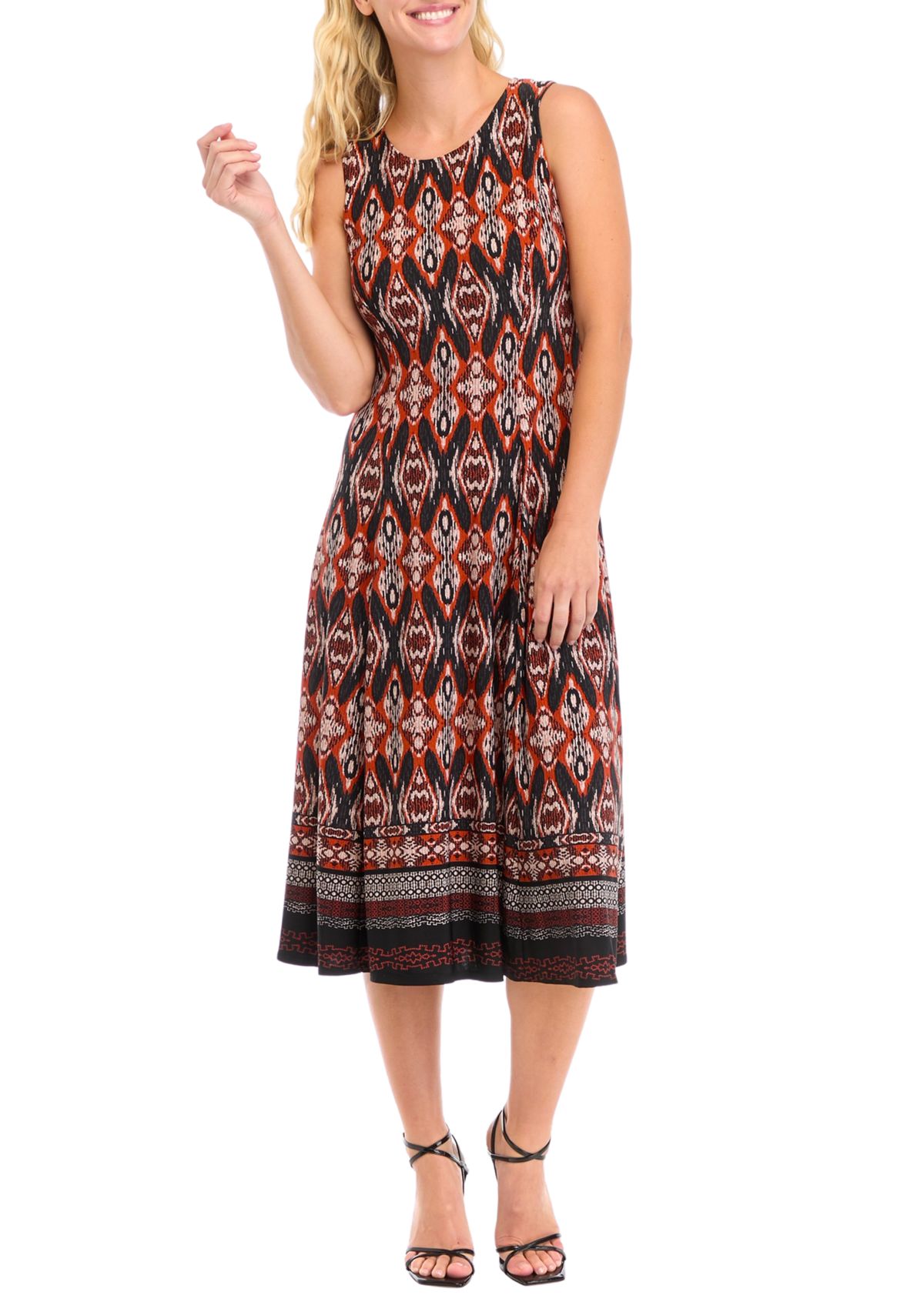   Womens Printed Dress with Solid Jacket 