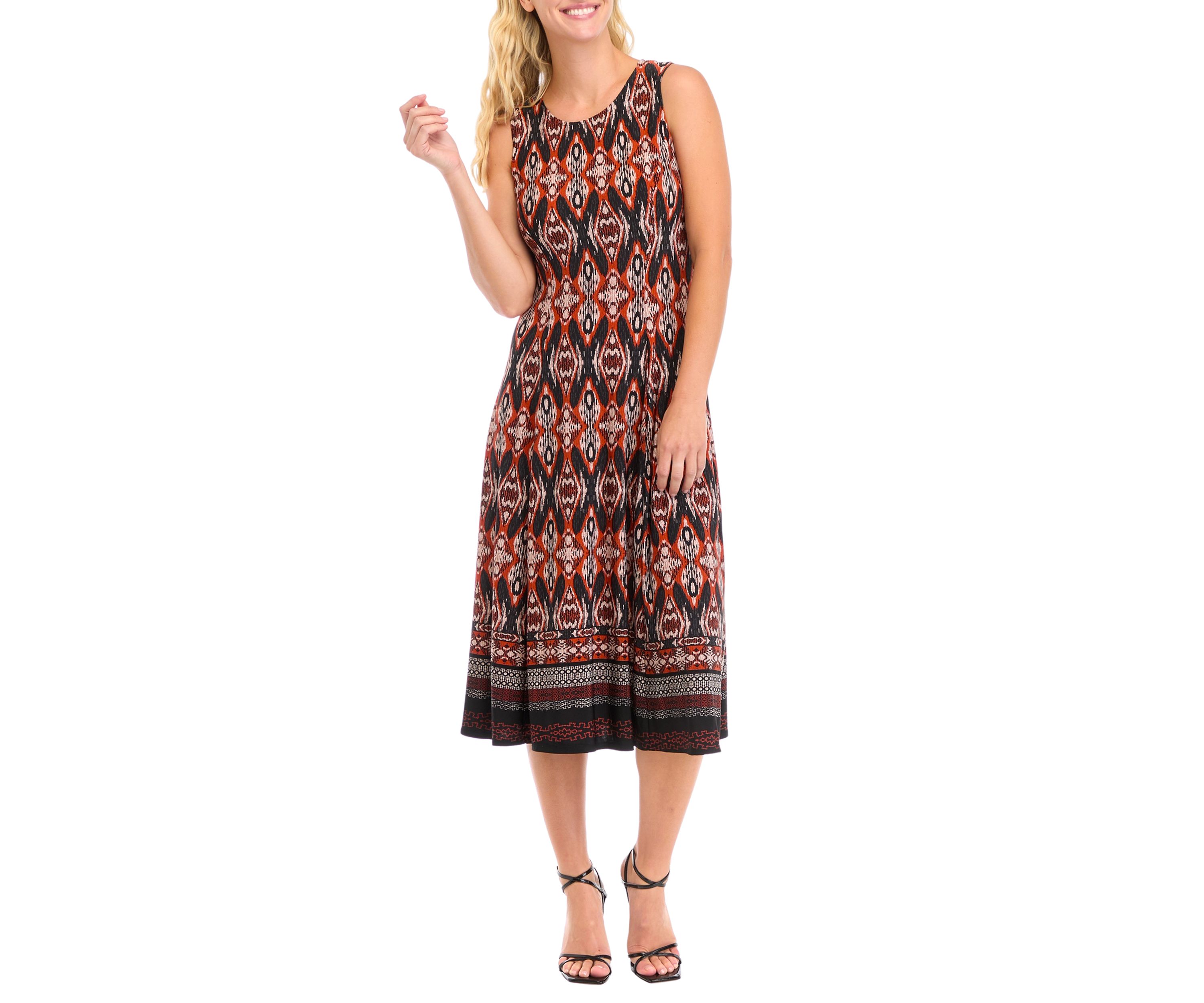  Womens Printed Dress with Solid Jacket 
