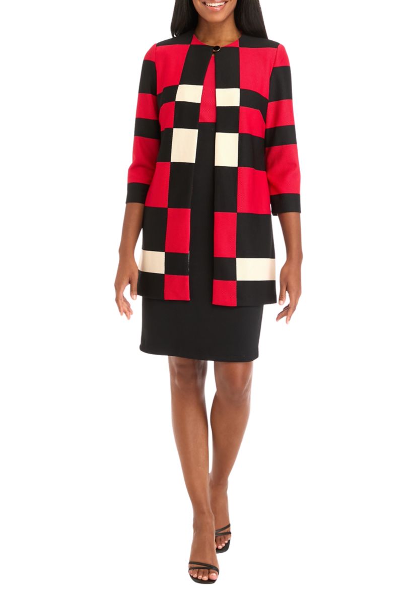 Womens Long Sleeve Printed Jacket Dress