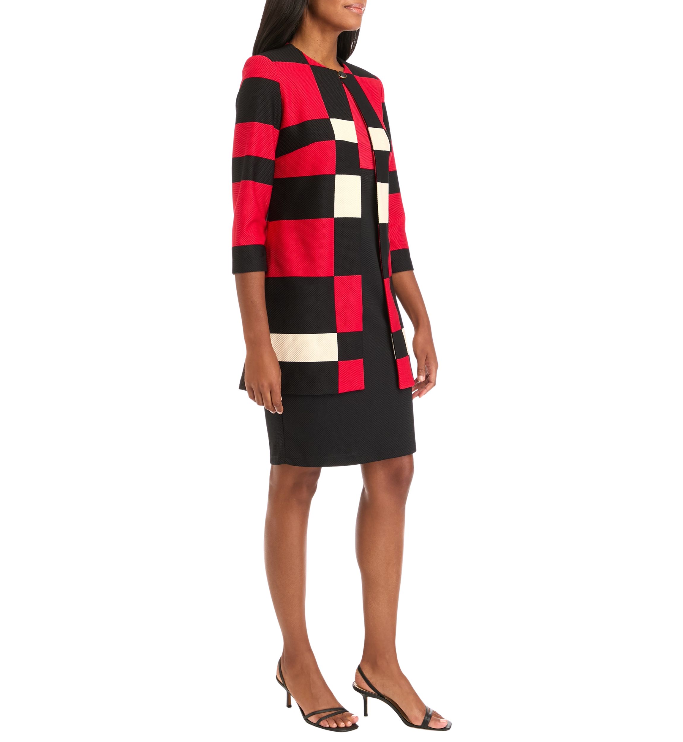 Womens Long Sleeve Printed Jacket Dress